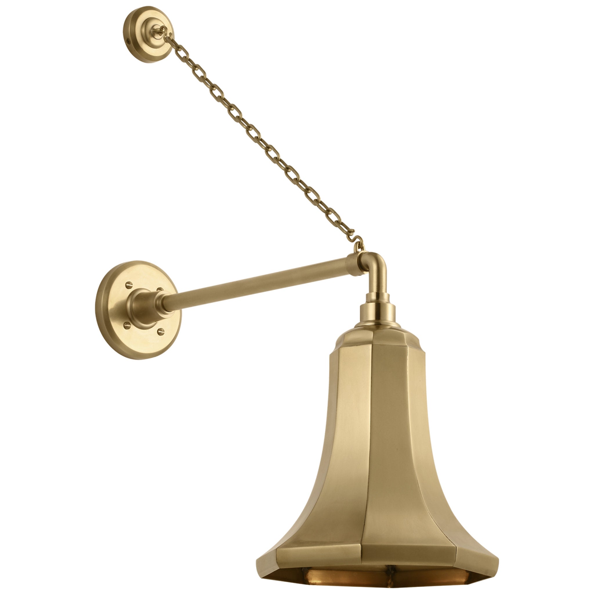 Thomas O'Brien Academy 17.5" Anchored Mack Barn Light in Hand-Rubbed Antique Brass with 9.25" Savannah Shade Outdoor Lighting W9.25" x H28.5"