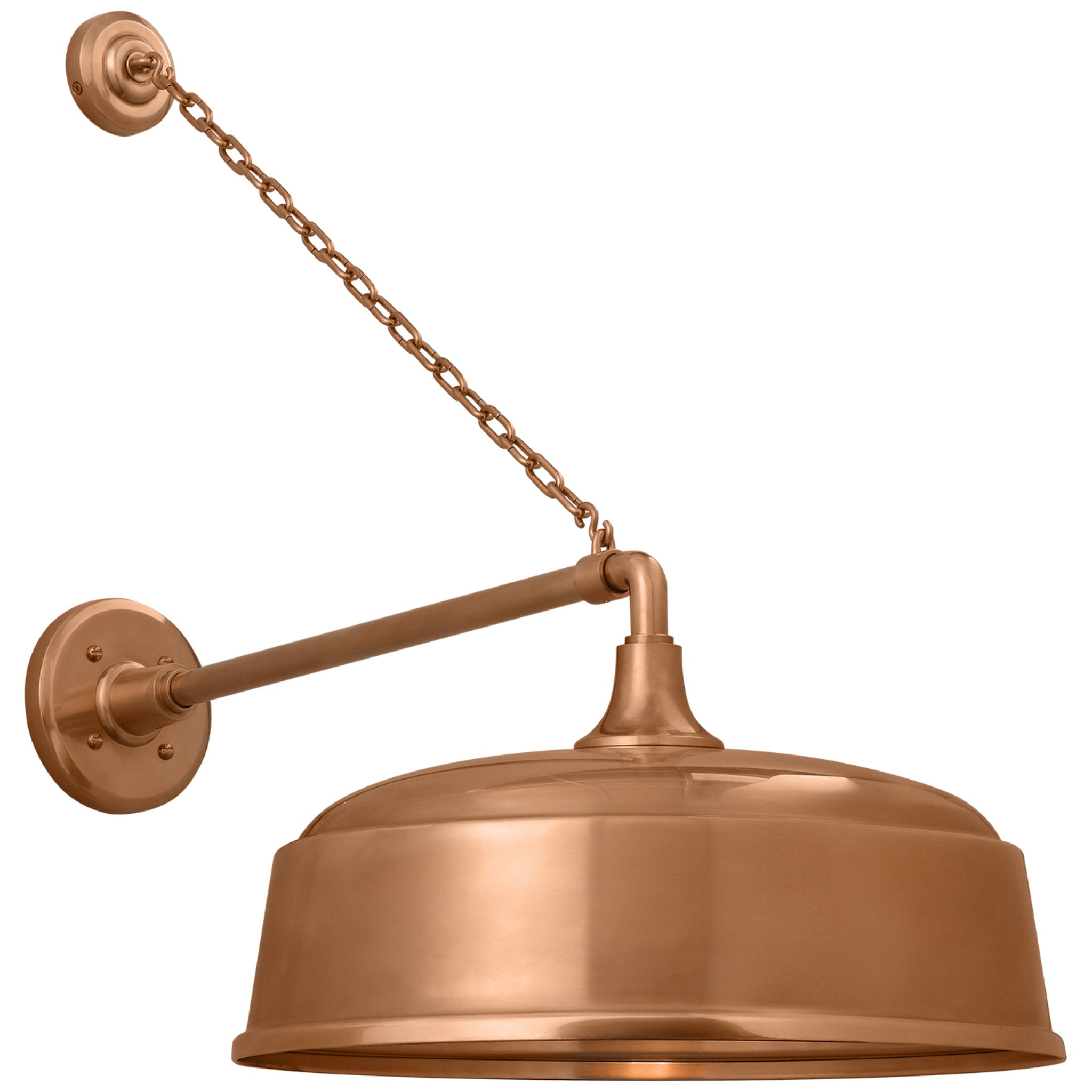 Thomas O'Brien Academy 17.5" Anchored Mack Barn Light in Soft Copper with 16" Rockhouse Shade Outdoor Lighting W16" x H25"