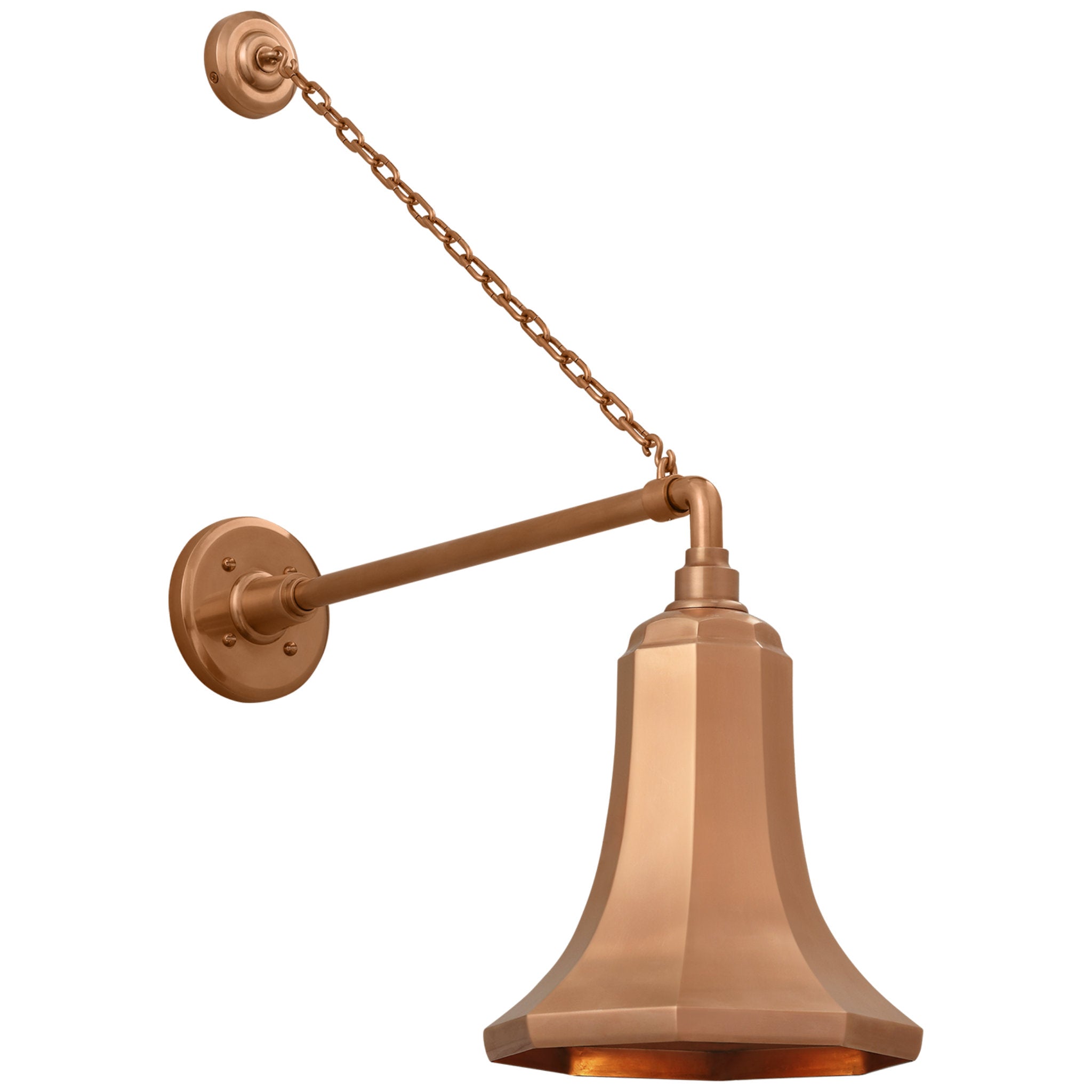 Thomas O'Brien Academy 17.5" Anchored Mack Barn Light in Soft Copper with 9.25" Savannah Shade Outdoor Lighting W9.25" x H28.5"