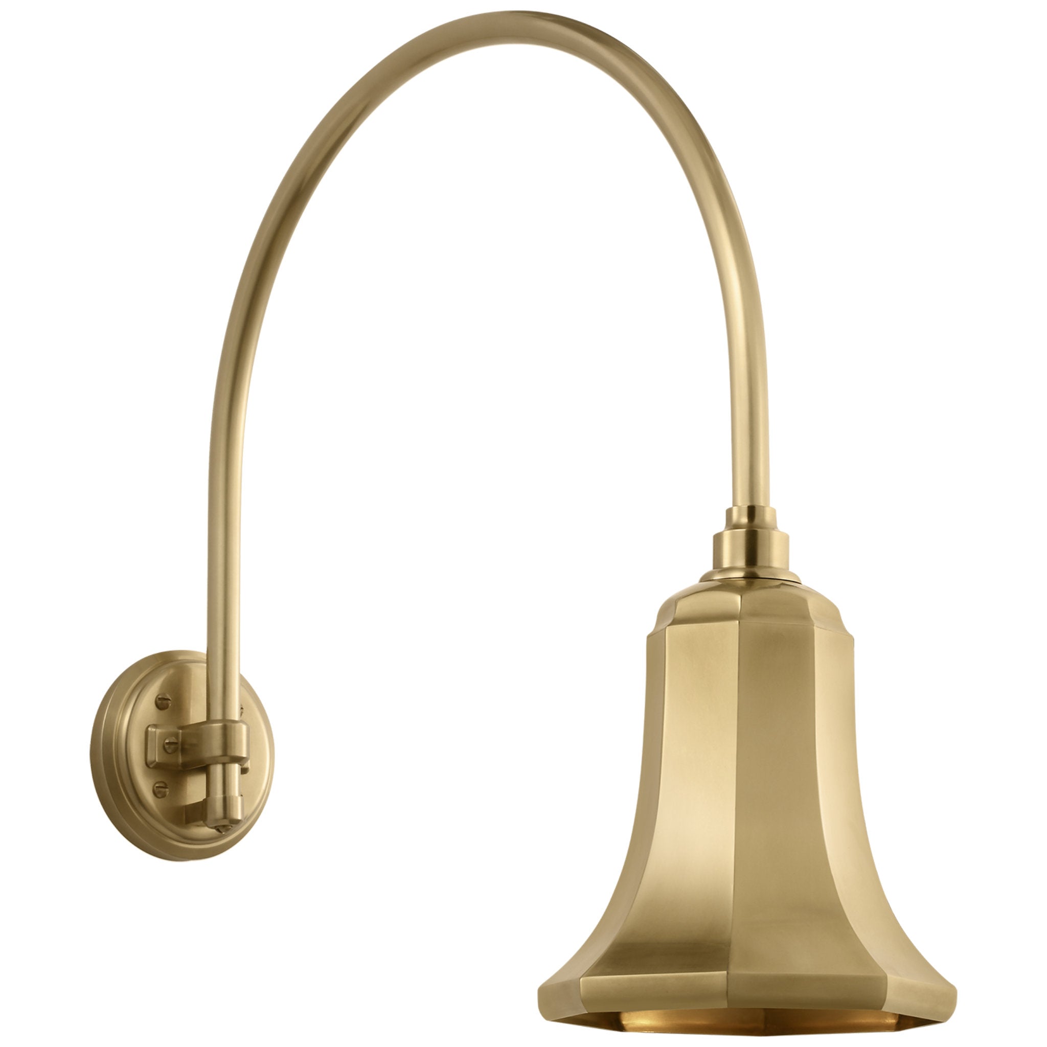 Thomas O'Brien Academy 19.5" Arched Mack Barn Light in Hand-Rubbed Antique Brass with 7.5" Savannah Shade Outdoor Lighting W7.5" x H21.5"