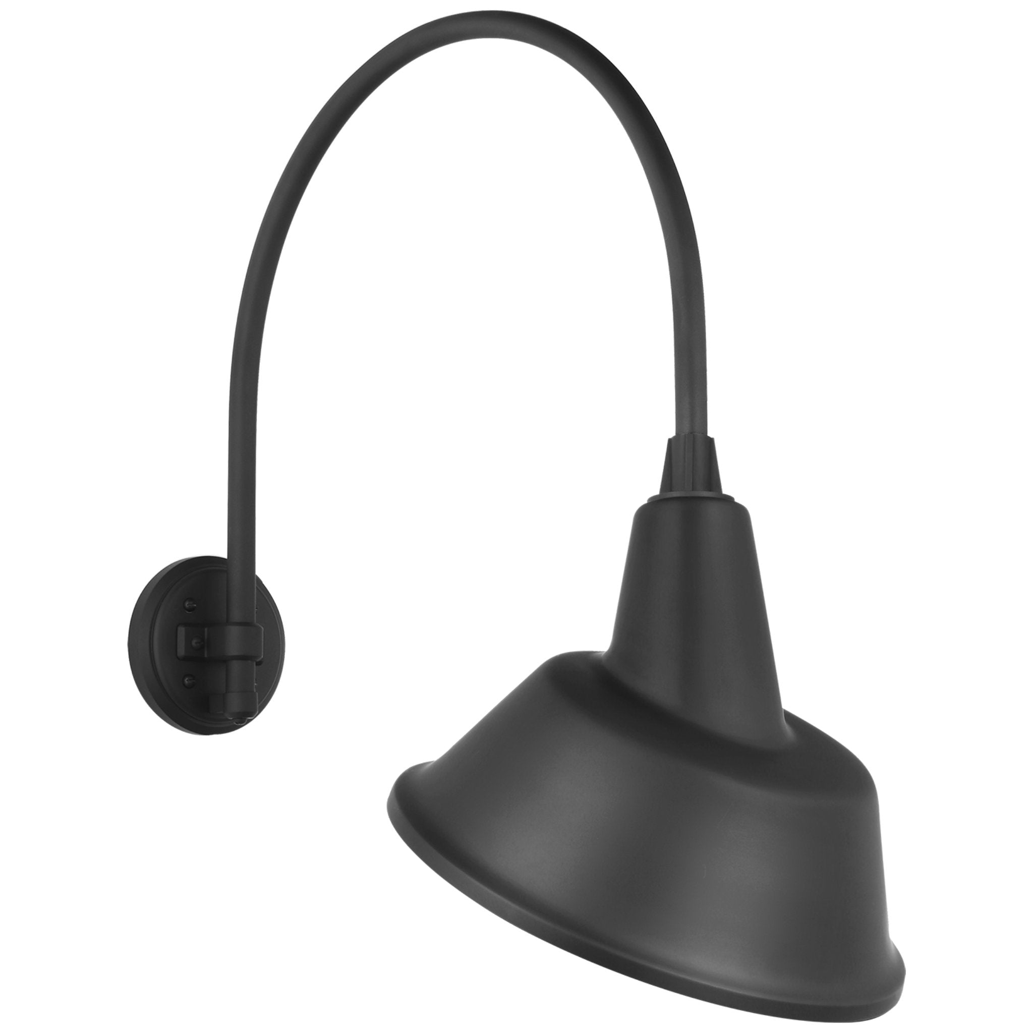 Thomas O'Brien Academy 19.5" Arched Mack Barn Light in Matte Black with 12.5" Tilted Bowers Shade Outdoor Lighting W12.5" x H25"