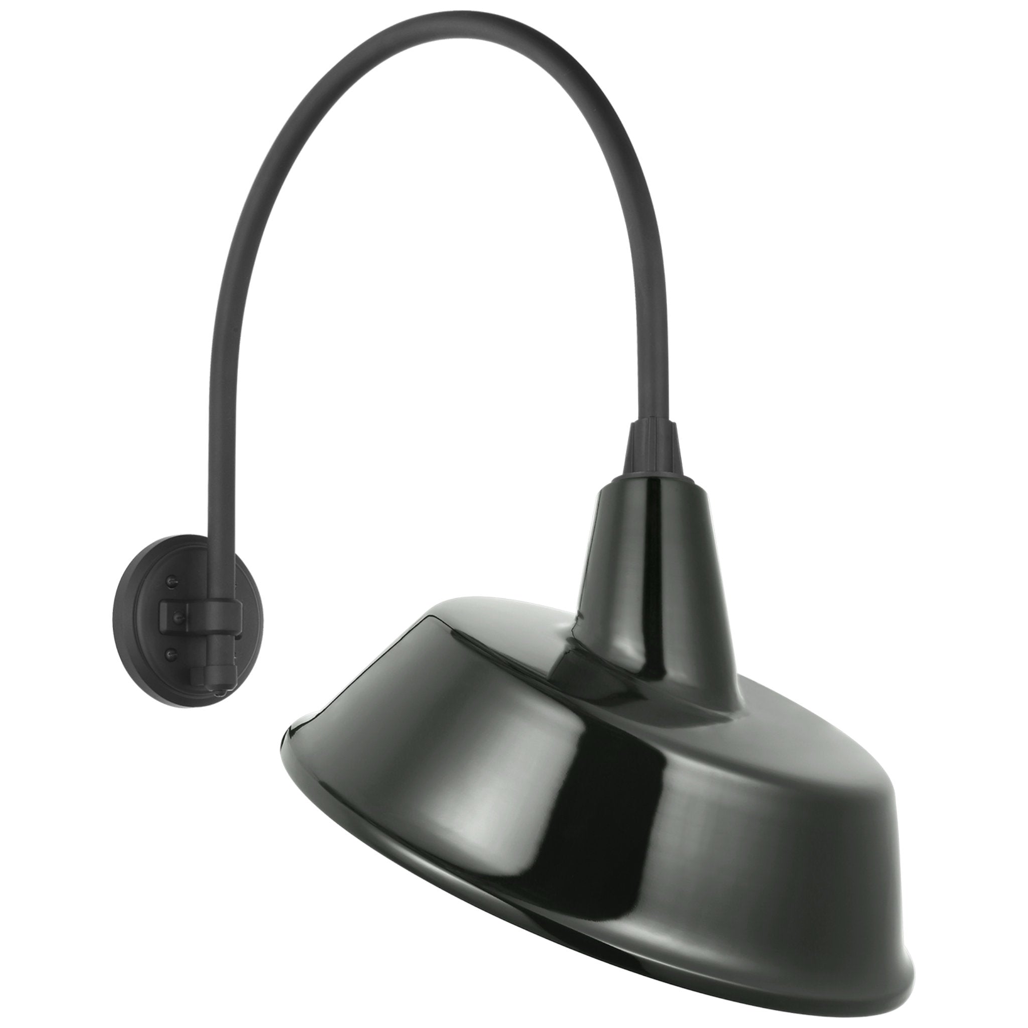 Thomas O'Brien Academy 19.5" Arched Mack Barn Light in Matte Black with 16" Green Tilted Bowers Shade Outdoor Lighting W16" x H26"