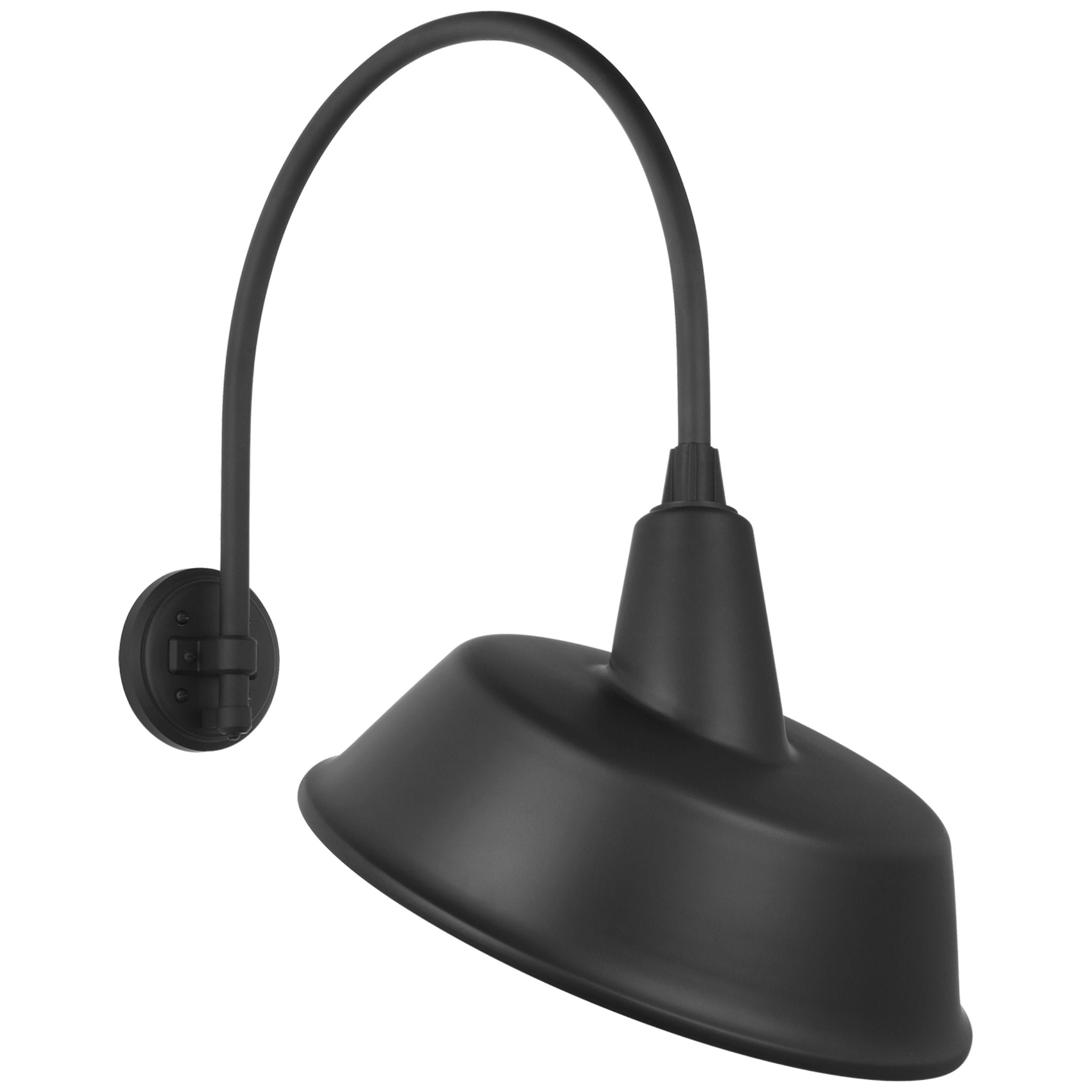 Thomas O'Brien Academy 19.5" Arched Mack Barn Light in Matte Black with 16" Tilted Bowers Shade Outdoor Lighting W16" x H26"