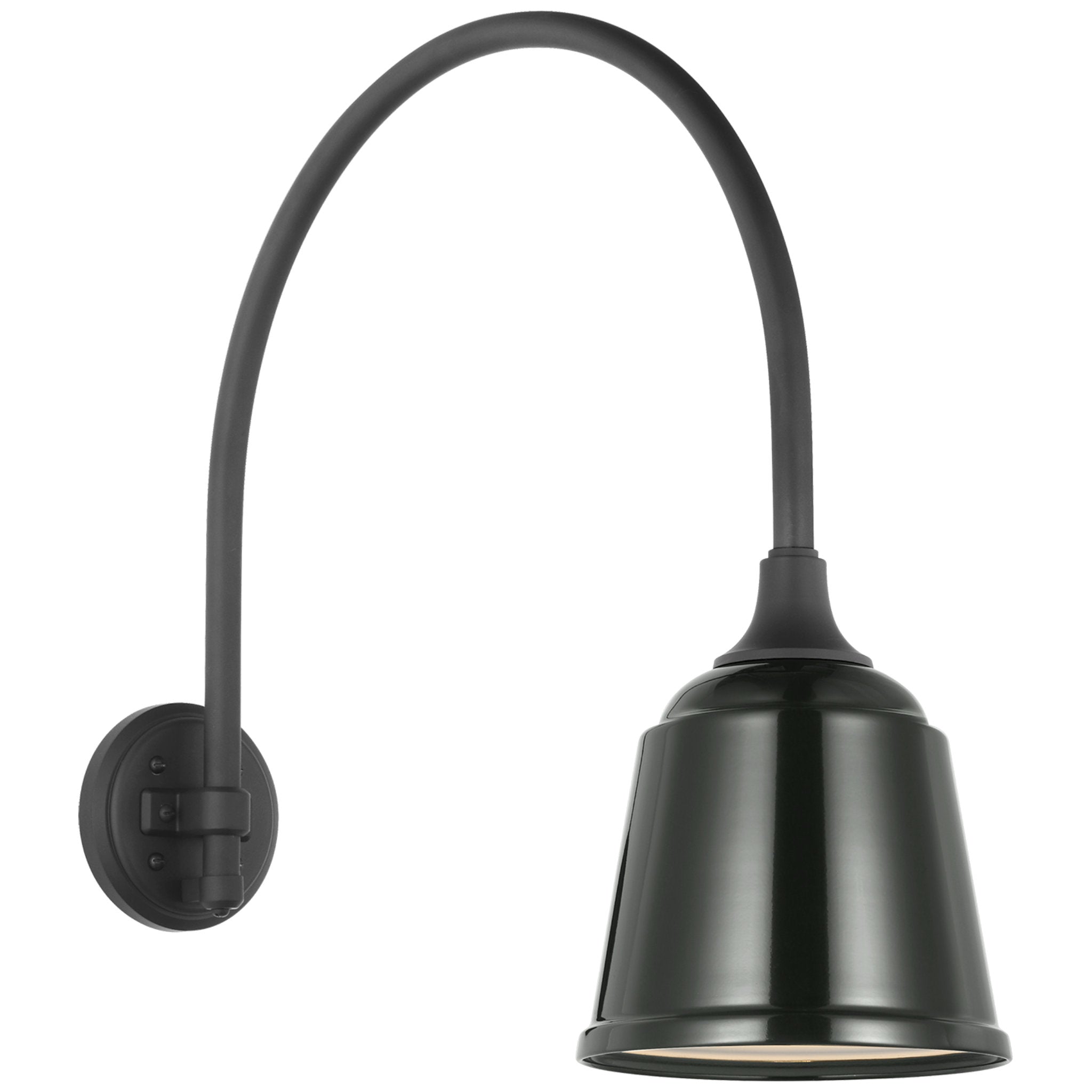 Thomas O'Brien Academy 19.5" Arched Mack Barn Light in Matte Black with 8" Green Rockhouse Shade Outdoor Lighting W8" x H21"