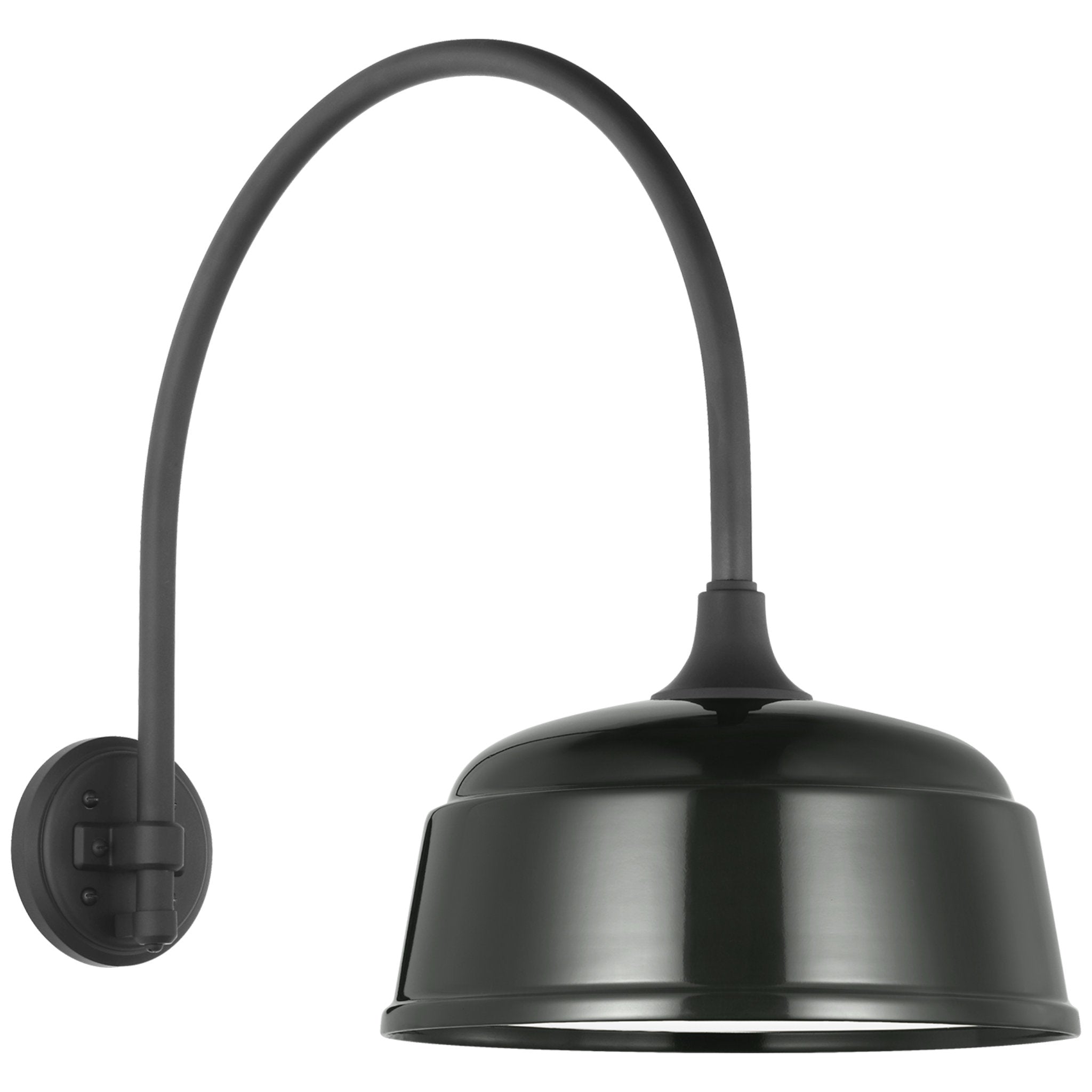 Thomas O'Brien Academy 19.5" Arched Mack Barn Light in Matte Black with 12.5" Green Rockhouse Shade Outdoor Lighting W12.5" x H19.5"