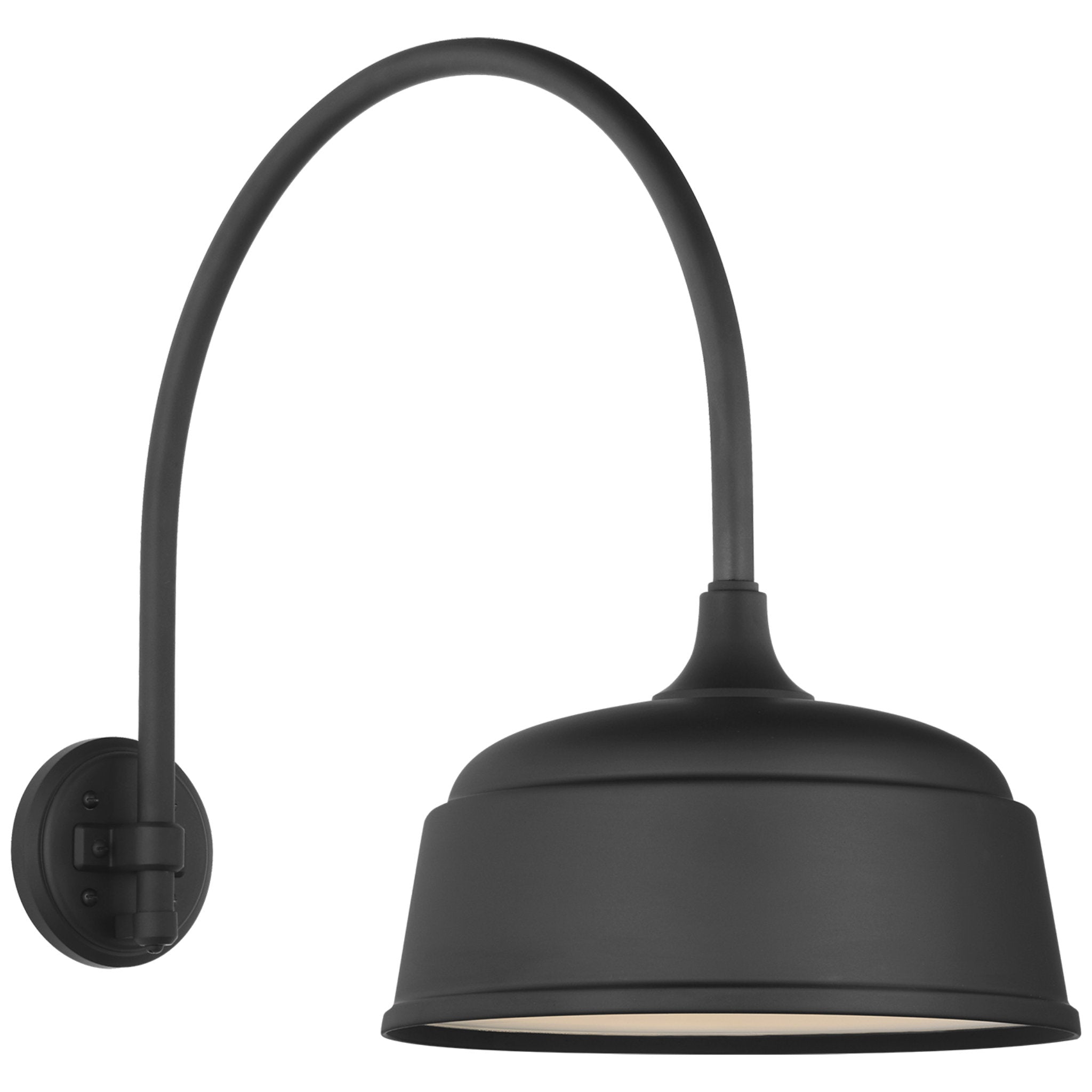 Thomas O'Brien Academy 19.5" Arched Mack Barn Light in Matte Black with 12.5" Rockhouse Shade Outdoor Lighting W12.5" x H19.5"