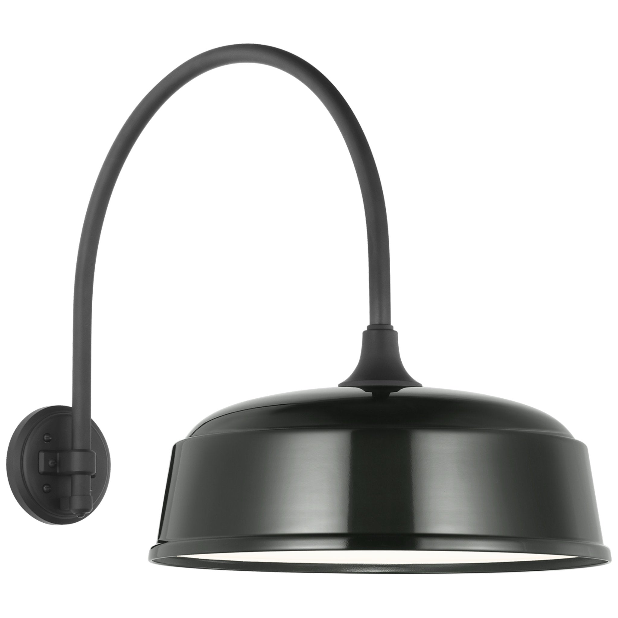 Thomas O'Brien Academy 19.5" Arched Mack Barn Light in Matte Black with 16" Green Rockhouse Shade Outdoor Lighting W16" x H19.5"