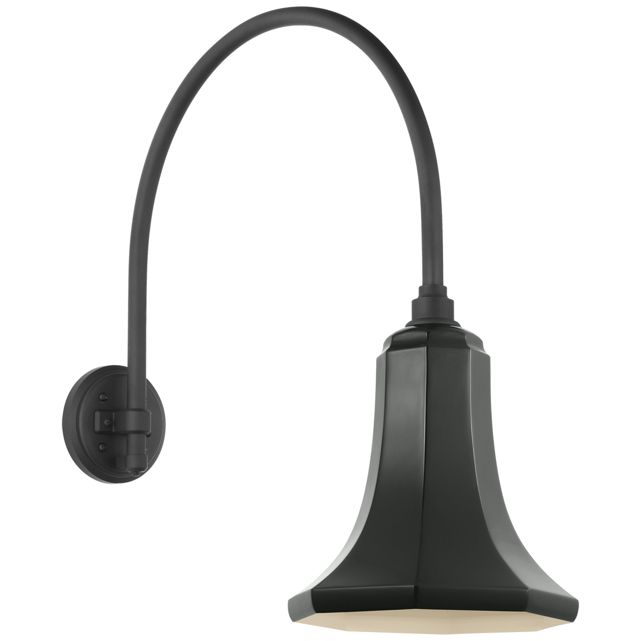 Thomas O'Brien Academy 19.5" Arched Mack Barn Light in Matte Black with 9.25" Green Savannah Shade Outdoor Lighting W9.25" x H23.25"