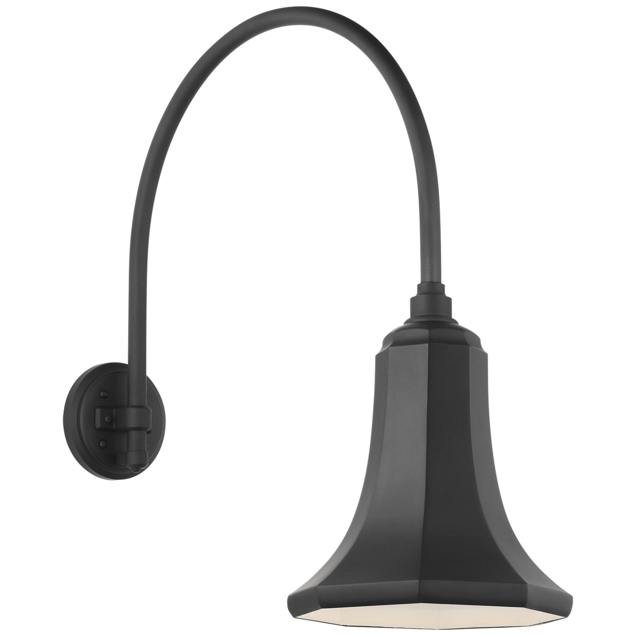 Thomas O'Brien Academy 19.5" Arched Mack Barn Light in Matte Black with 9.25" Savannah Shade Outdoor Lighting W9.25" x H23.25"
