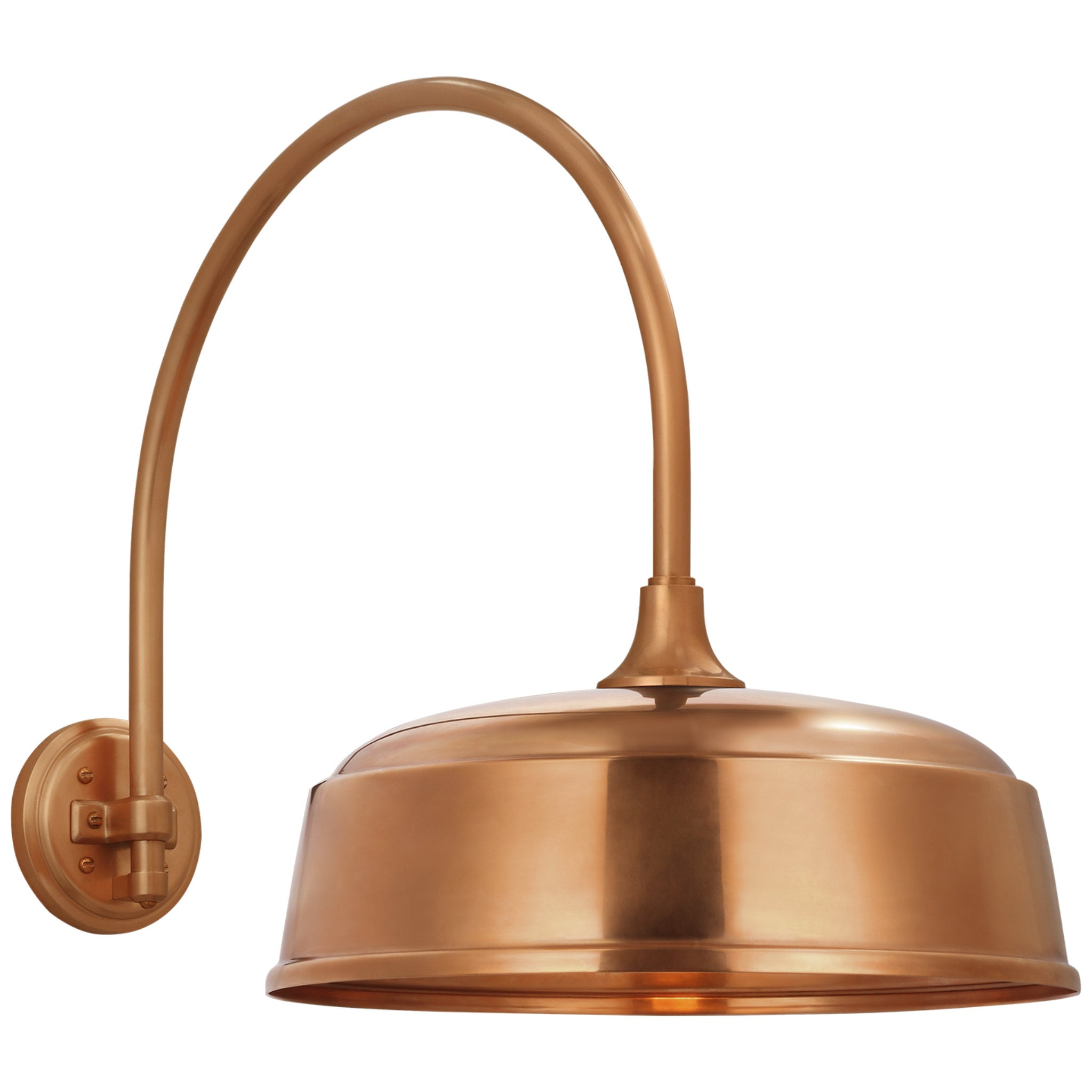 Thomas O'Brien Academy 19.5" Arched Mack Barn Light in Soft Copper with 16" Rockhouse Shade Outdoor Lighting W16" x H19.5"