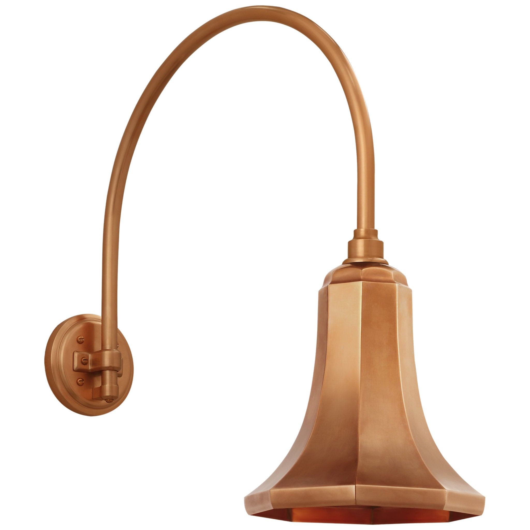 Thomas O'Brien Academy 19.5" Arched Mack Barn Light in Soft Copper with 9.25" Savannah Shade Outdoor Lighting W9.25" x H23.25"