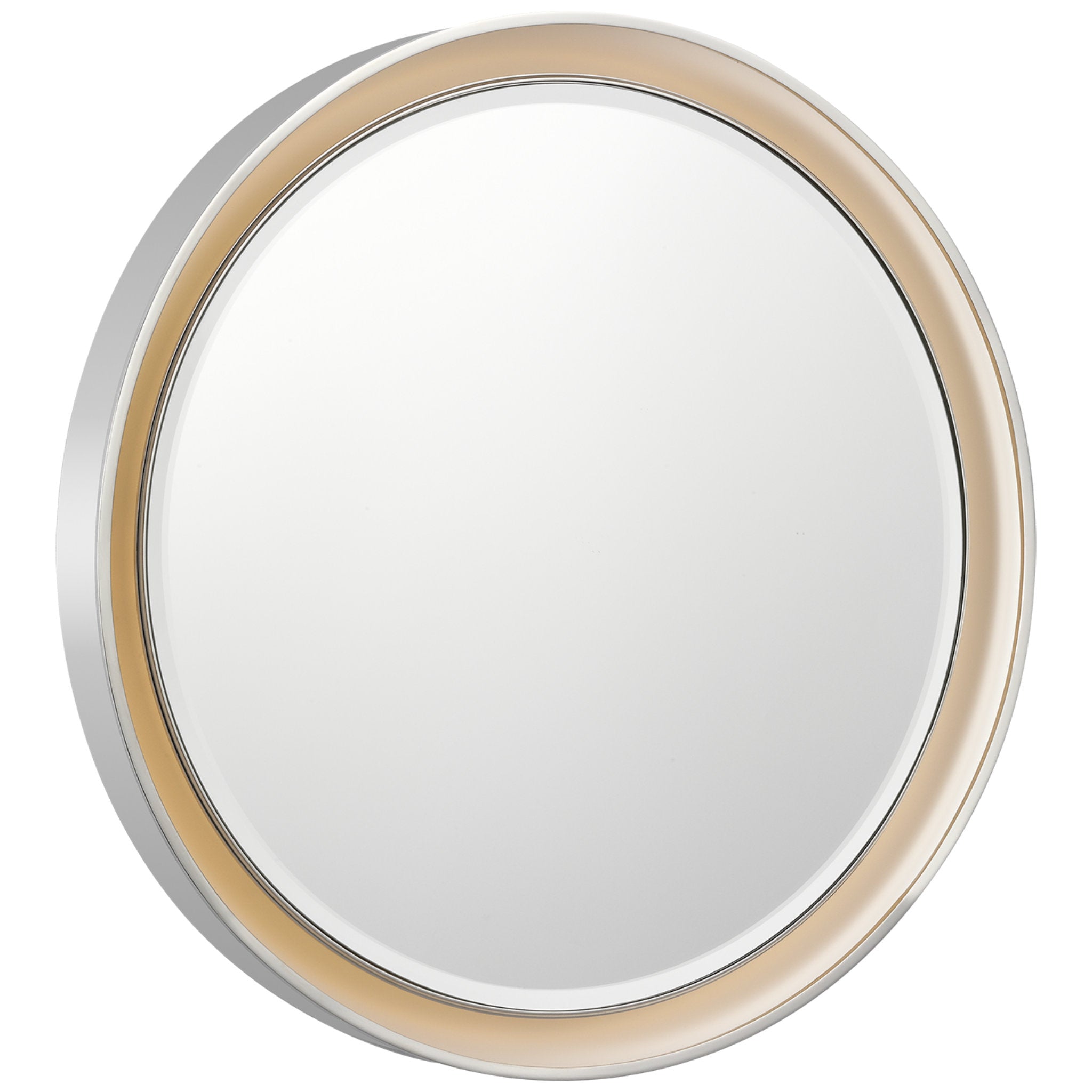 Thomas O'Brien Tricia 24" Illuminated Round Mirror in Polished Nickel Wall Light W24" x H24"