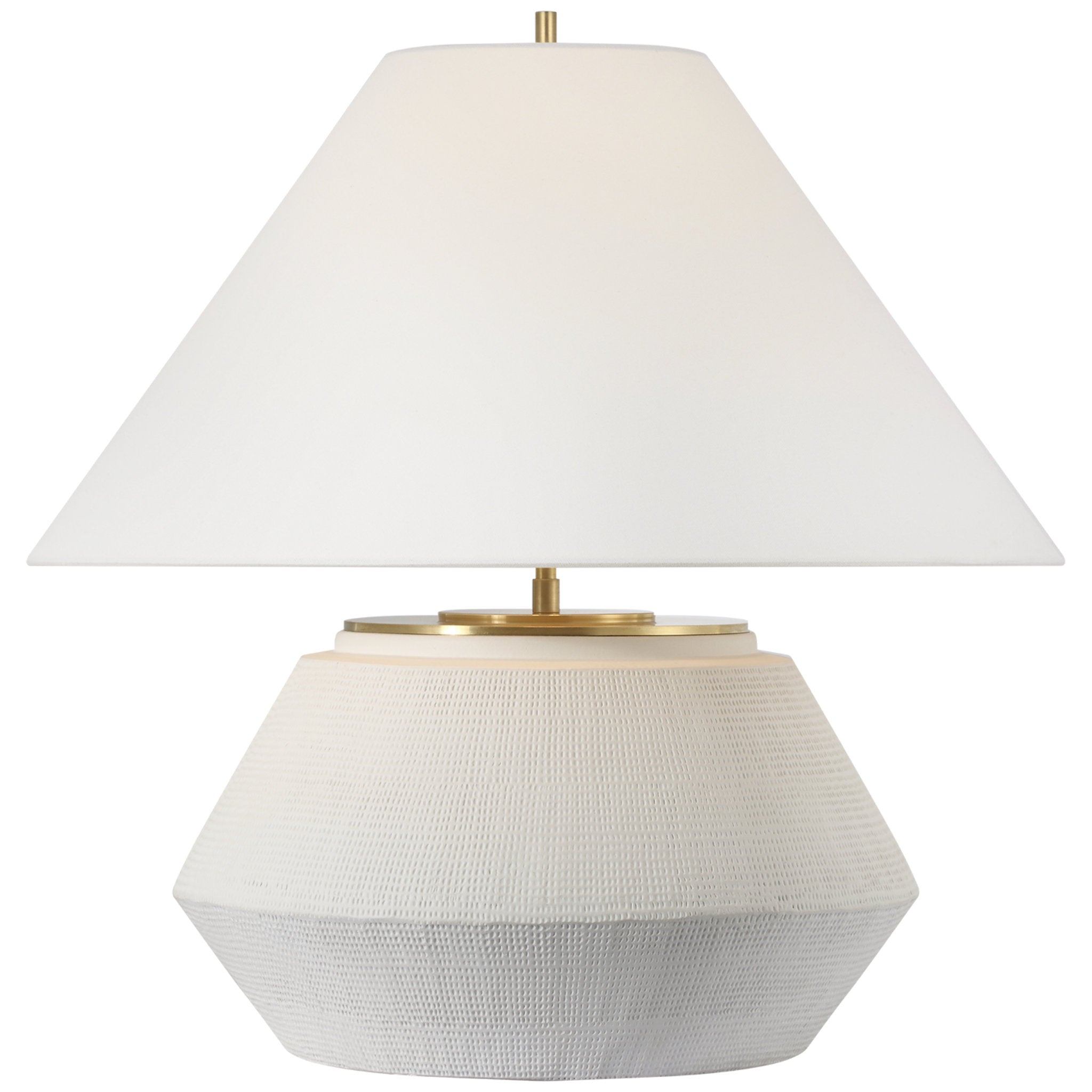 Thomas O'Brien Aten 23" Table Lamp in Plaster White with Linen Shade W23" x H23.25"