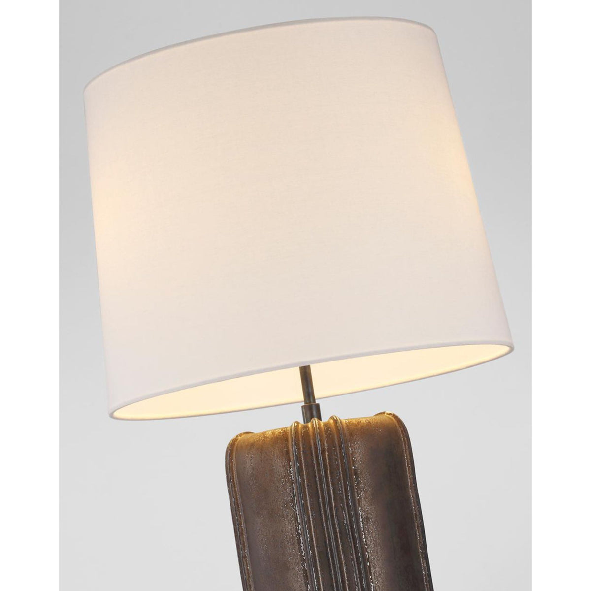 Thomas O'Brien Minx Large Table Lamp in Crystal Bronze with Linen Shade W17.5" x H31.25"