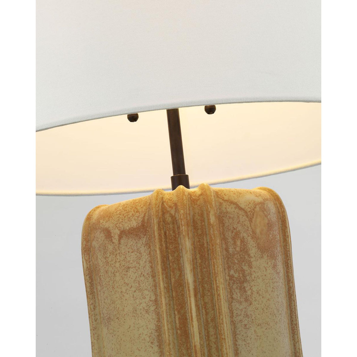 Thomas O'Brien Minx Large Table Lamp in Yellow Oxide with Linen Shade W17.5" x H31.25"