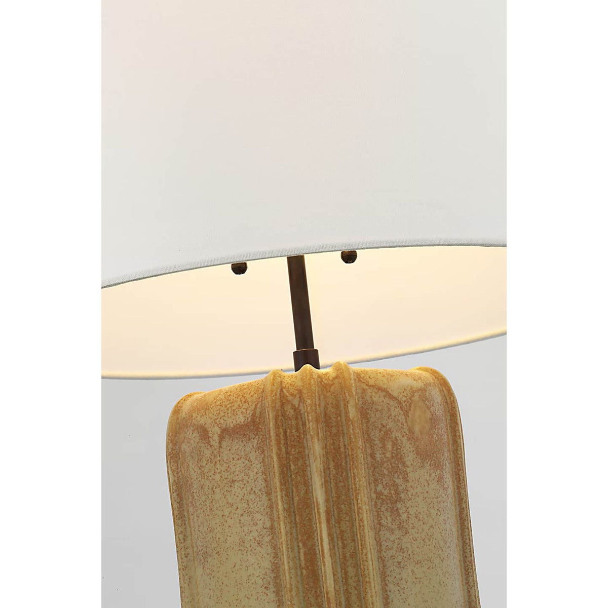 Thomas O'Brien Minx Large Table Lamp in Yellow Oxide with Linen Shade W17.5" x H31.25"