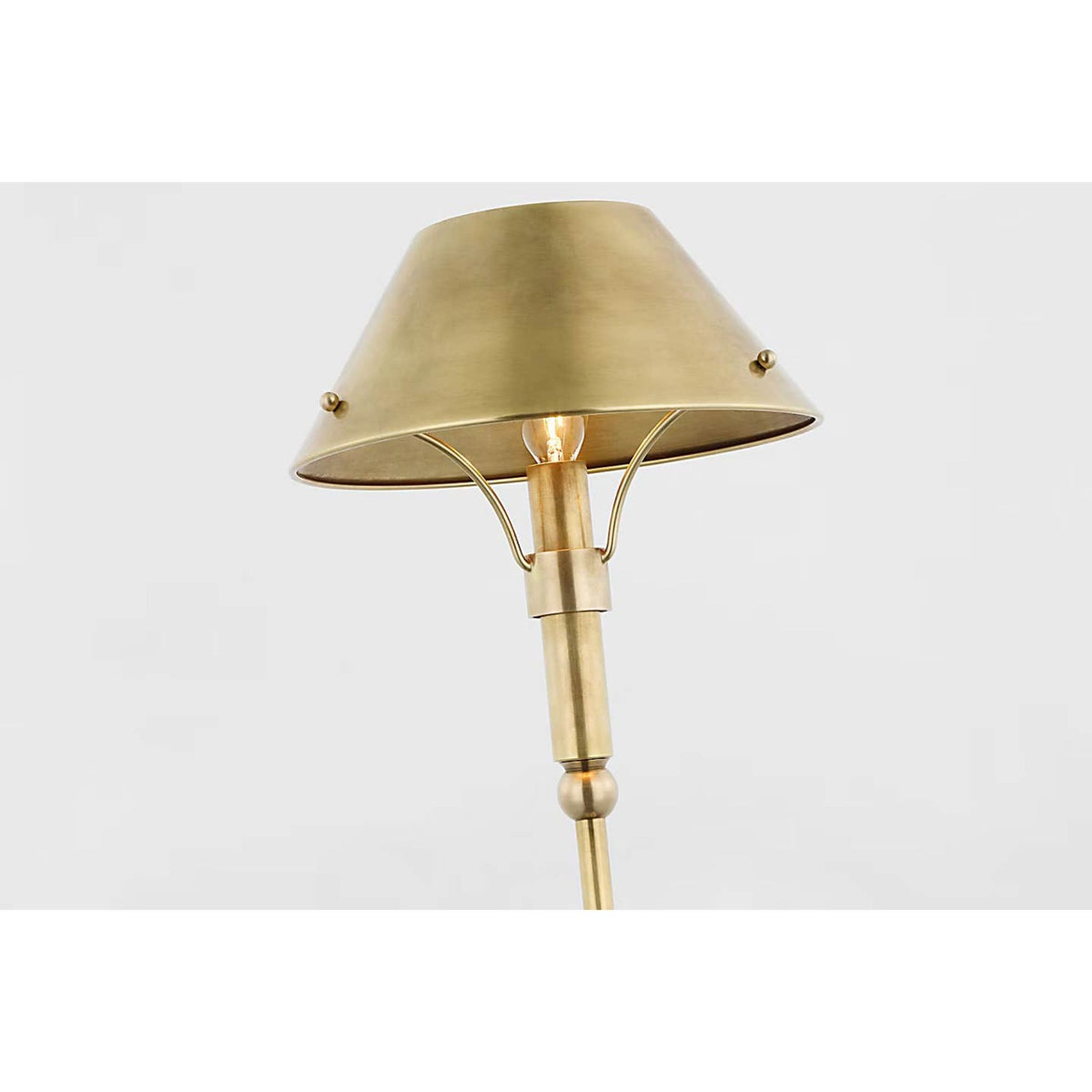 Thomas O'Brien Turlington Medium Table Lamp in Hand-Rubbed Antique Brass with Hand-Rubbed Antique Brass Shade W8.75" x H26.75"