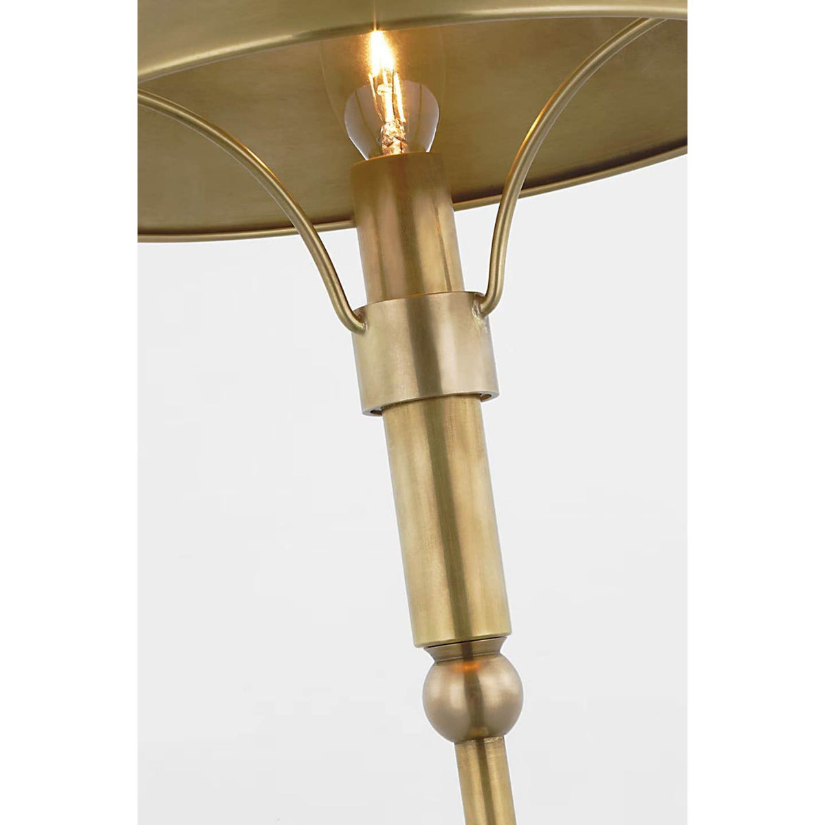 Thomas O'Brien Turlington Medium Table Lamp in Hand-Rubbed Antique Brass with Hand-Rubbed Antique Brass Shade W8.75" x H26.75"