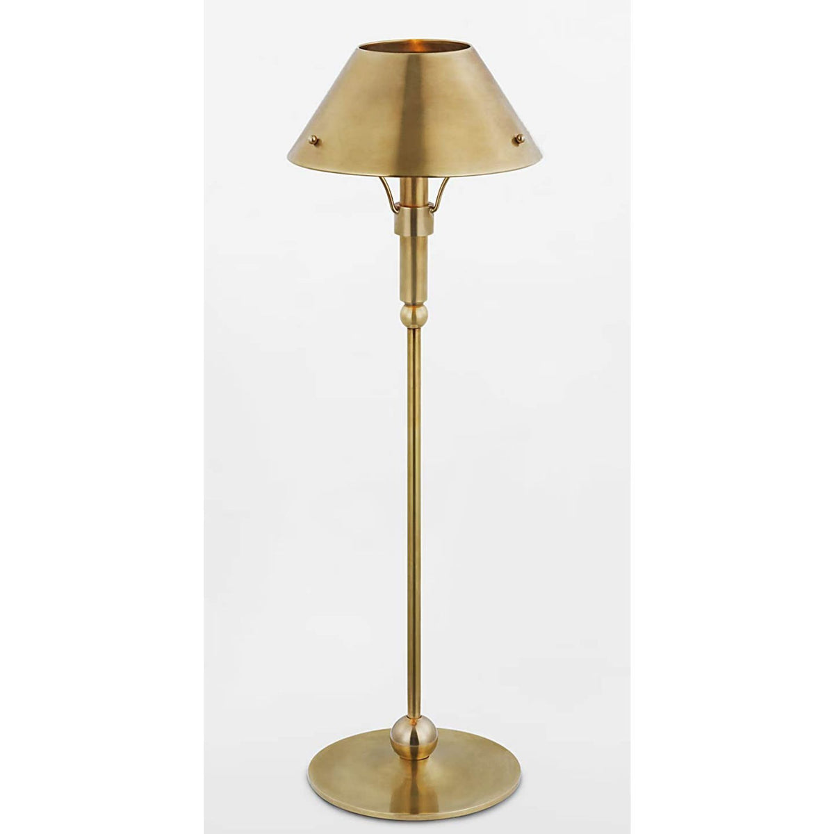 Thomas O'Brien Turlington Medium Table Lamp in Hand-Rubbed Antique Brass with Hand-Rubbed Antique Brass Shade W8.75" x H26.75"