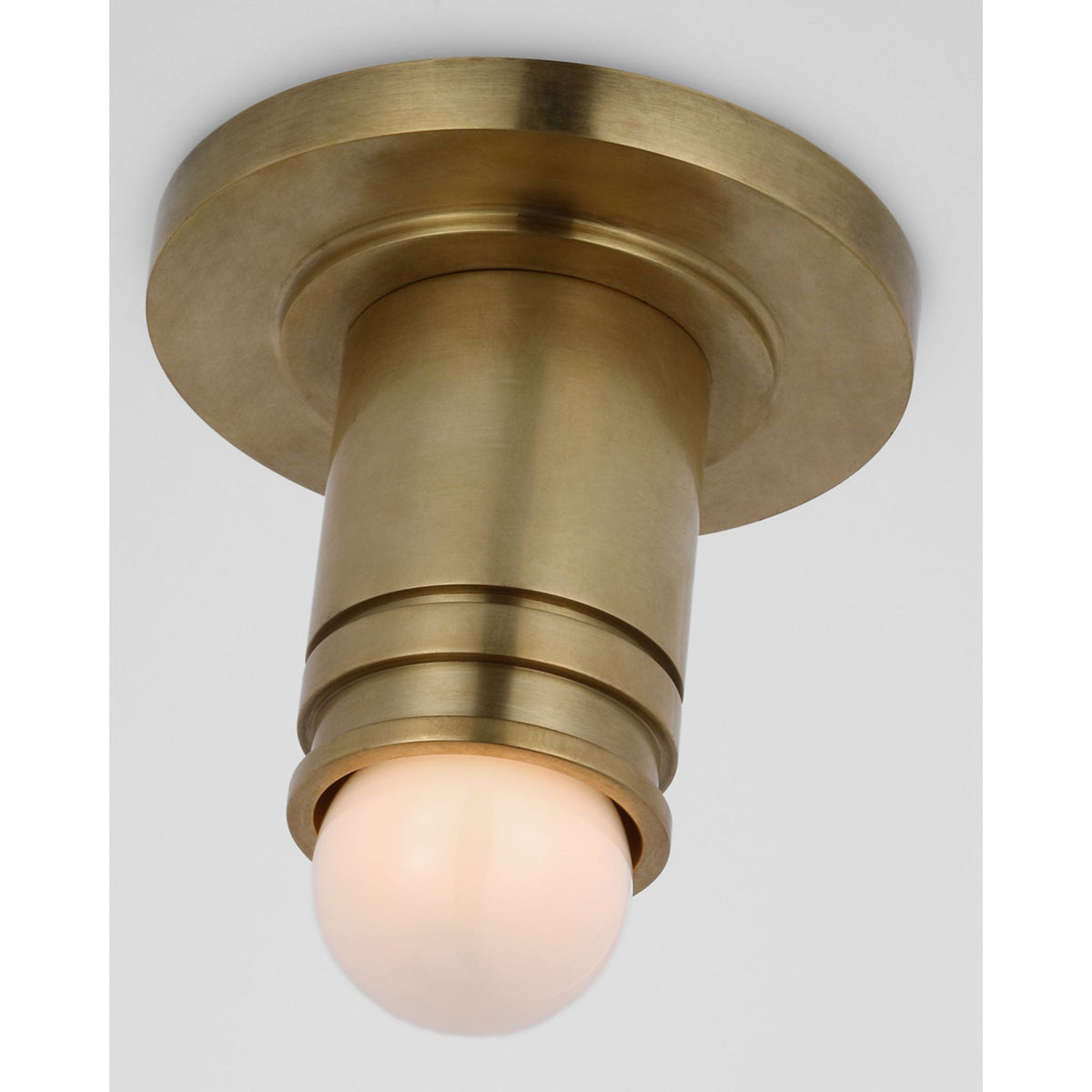 Thomas O'Brien Top Hat Mini Monopoint Flush Mount in Hand-Rubbed Antique Brass W2.75" x H5"