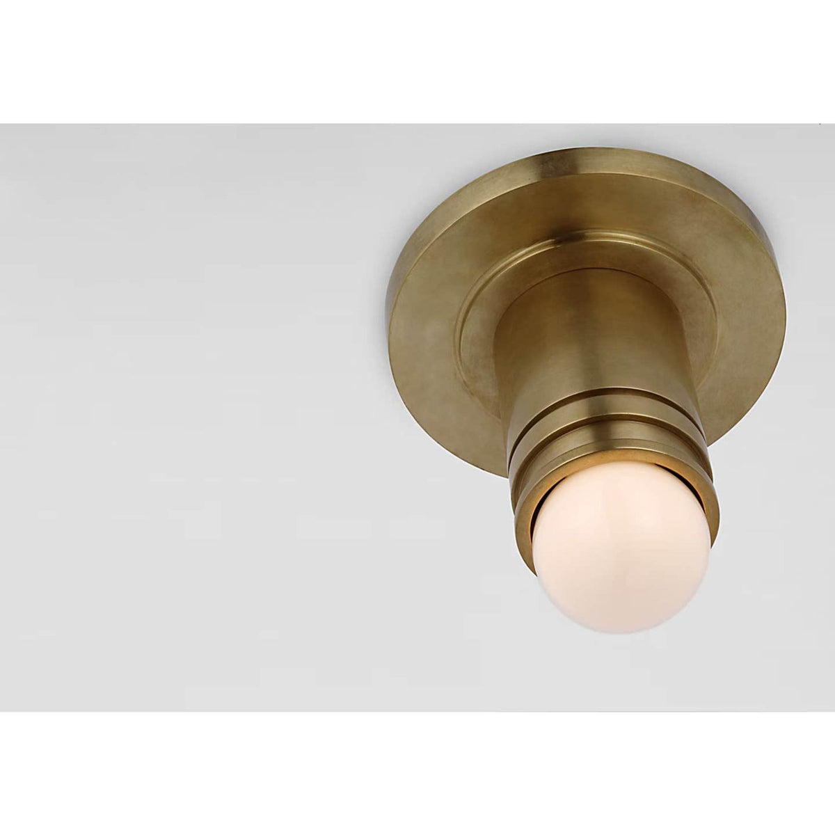 Thomas O'Brien Top Hat Mini Monopoint Flush Mount in Hand-Rubbed Antique Brass W2.75" x H5"