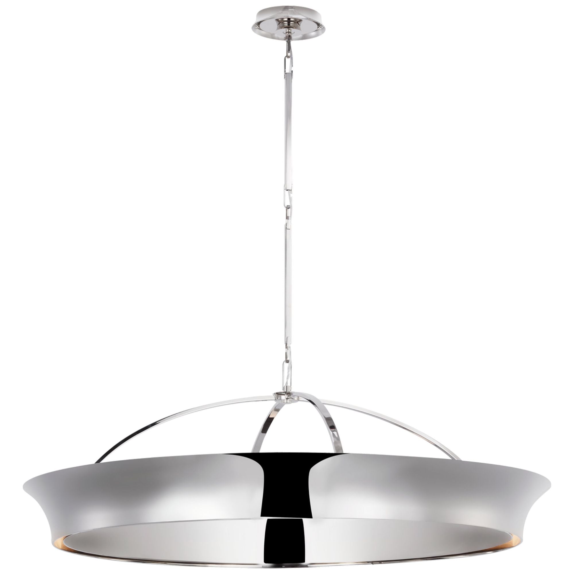 Thomas O'Brien Garland 40" Dual Lit Ring Chandelier in Polished Nickel Ceiling Light W40"