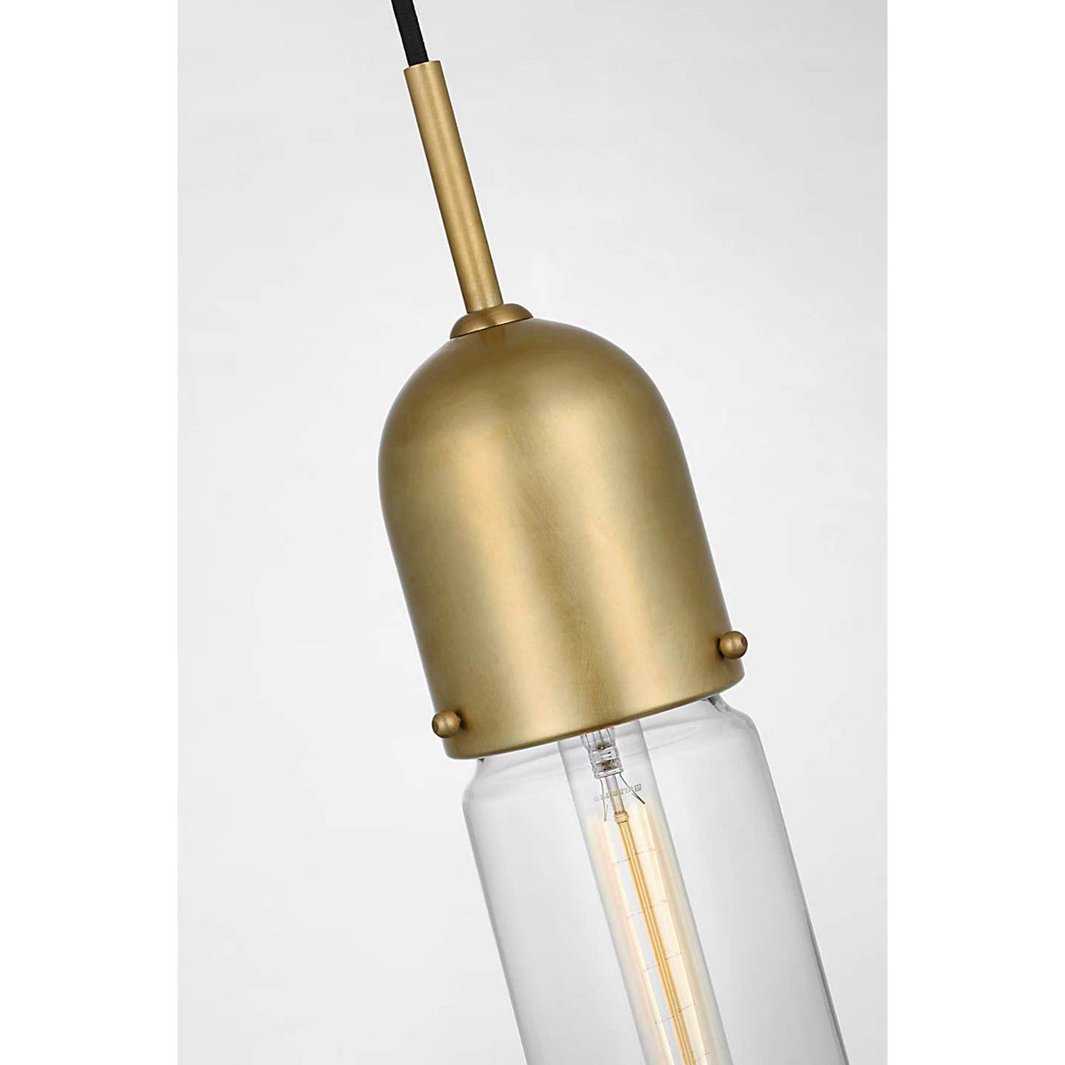 Thomas O'Brien Junio Single Light Pendant in Hand-Rubbed Antique Brass with Clear Glass W4"