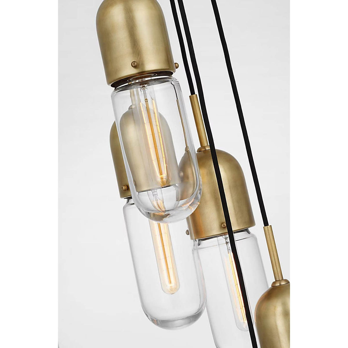 Thomas O'Brien Junio 5-Light Chandelier in Hand-Rubbed Antique Brass with Clear Glass W9.25" (Configurable)