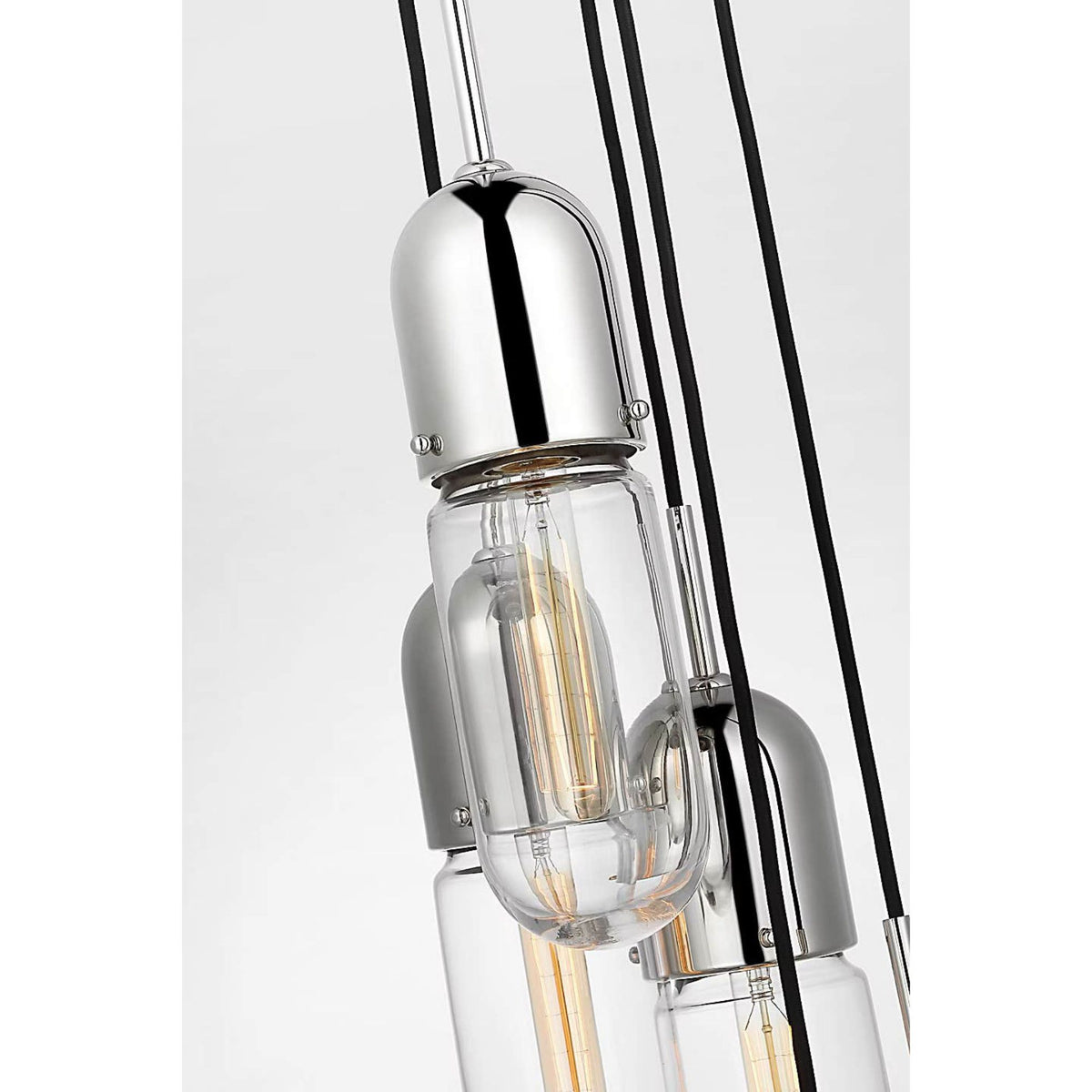Thomas O'Brien Junio 5-Light Chandelier in Polished Nickel with Clear Glass W9.25" (Configurable)