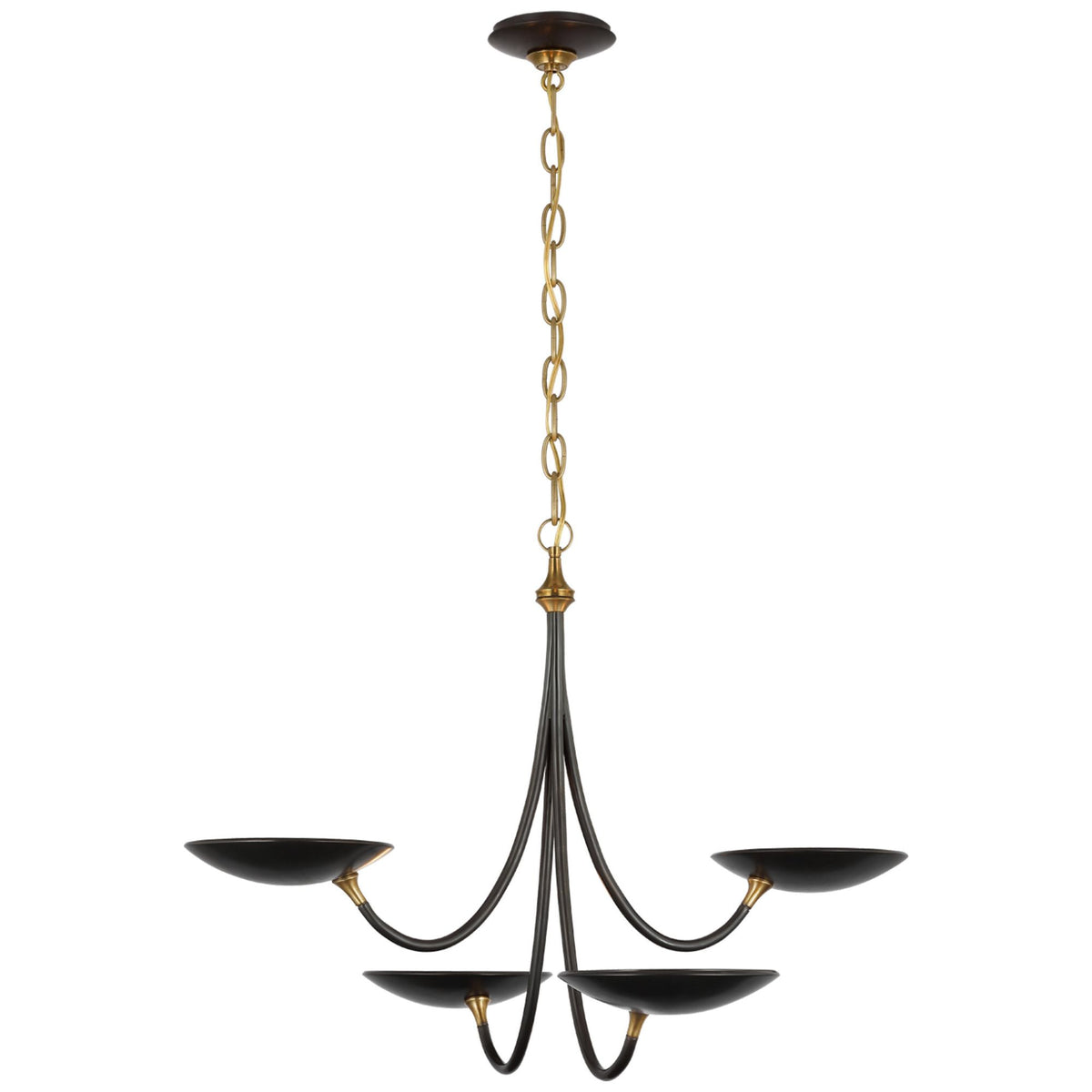 Thomas O'Brien Keira Medium Chandelier in Bronze and Hand-Rubbed Antique Brass W29.75" x H22"