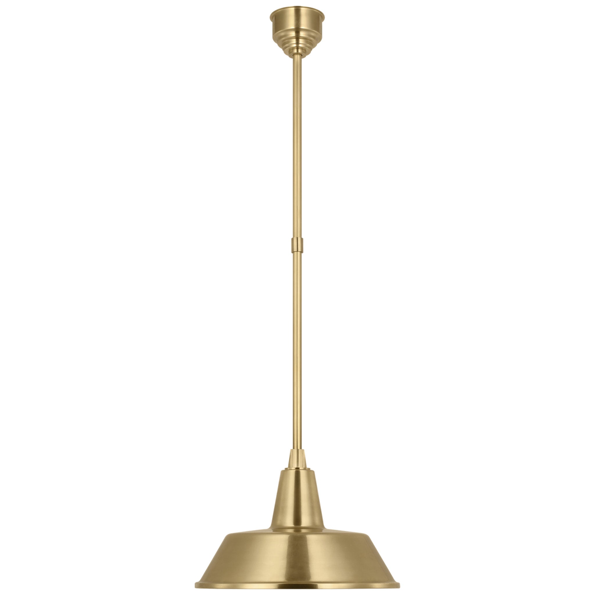 Thomas O'Brien Academy Pendant in Hand-Rubbed Antique Brass with 16" Bowers Shade Outdoor Lighting W16"