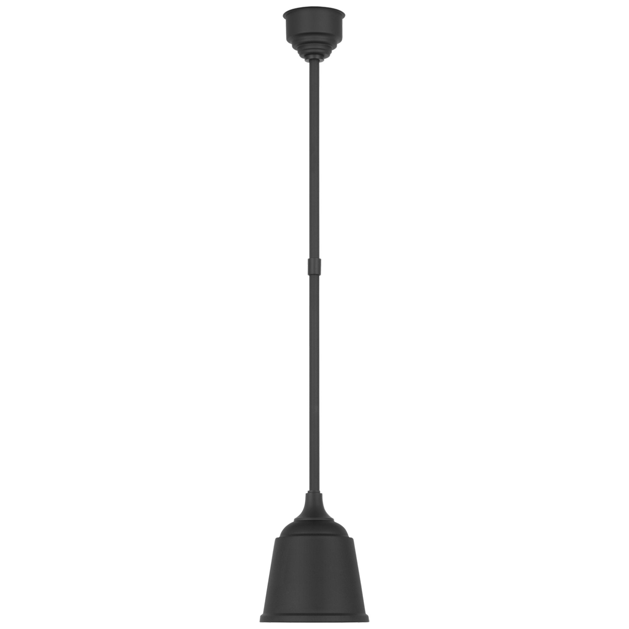 Thomas O'Brien Academy Pendant in Matte Black with 8" Rockhouse Shade Outdoor Lighting W8"