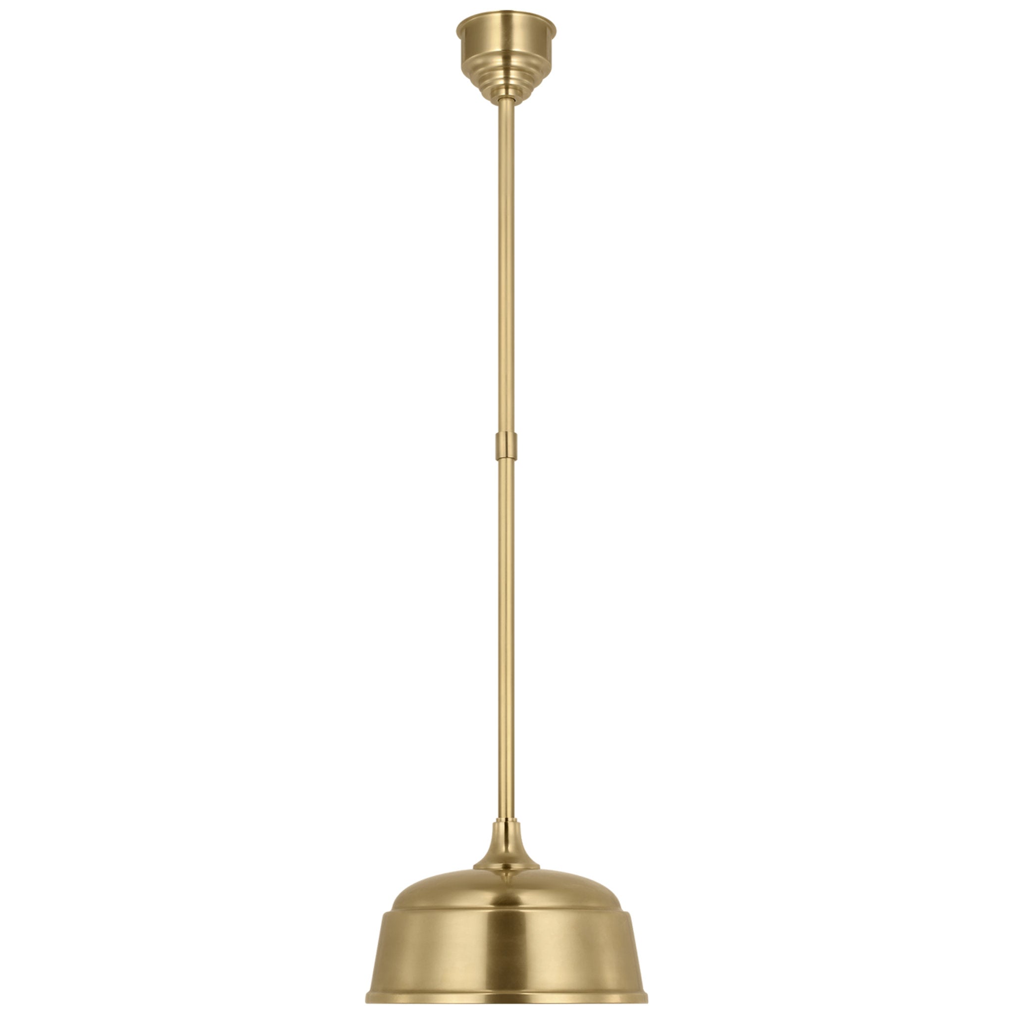 Thomas O'Brien Academy Pendant in Hand-Rubbed Antique Brass with 12.5" Rockhouse Shade Outdoor Lighting W12.5"
