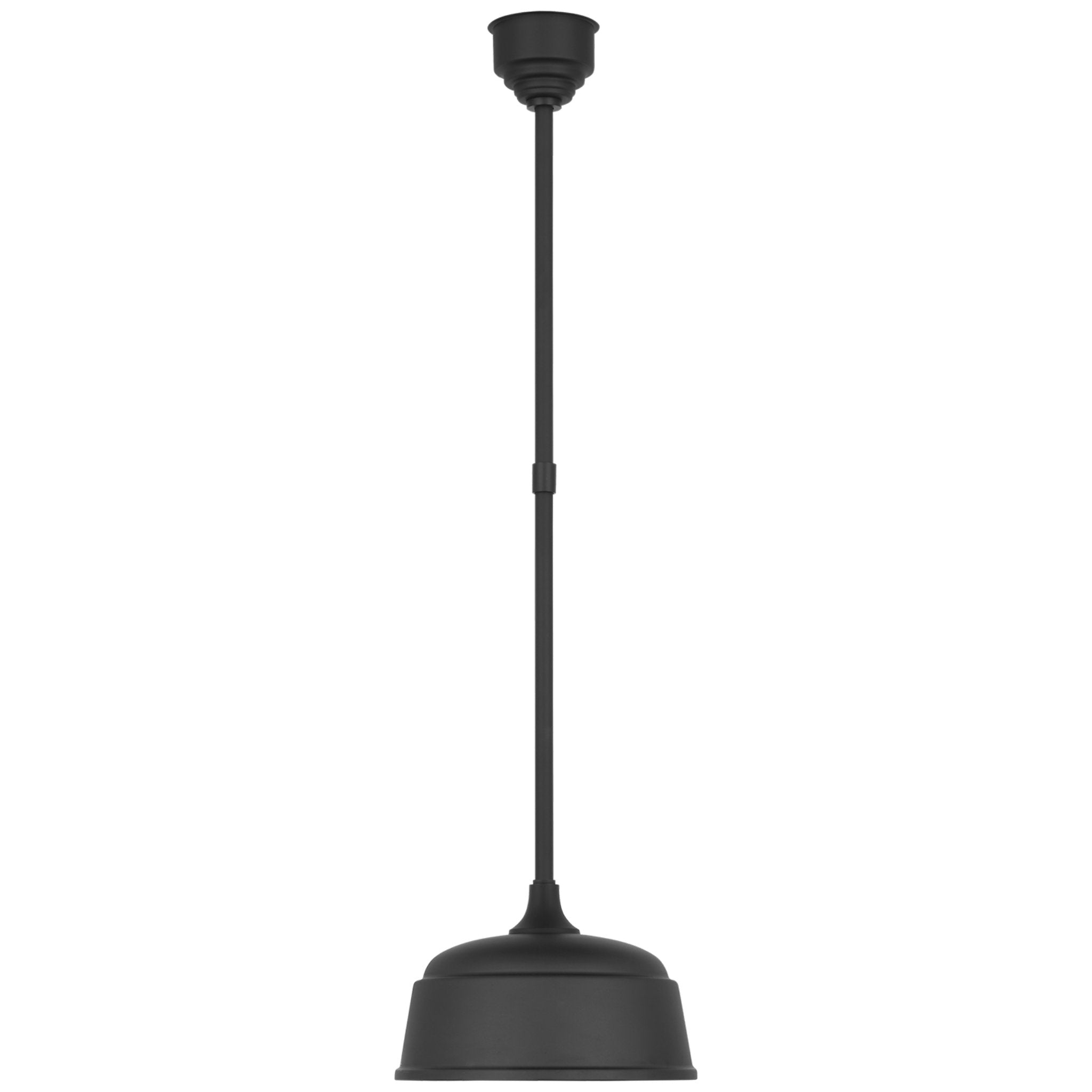 Thomas O'Brien Academy Pendant in Matte Black with 12.5" Rockhouse Shade Outdoor Lighting W12.5"