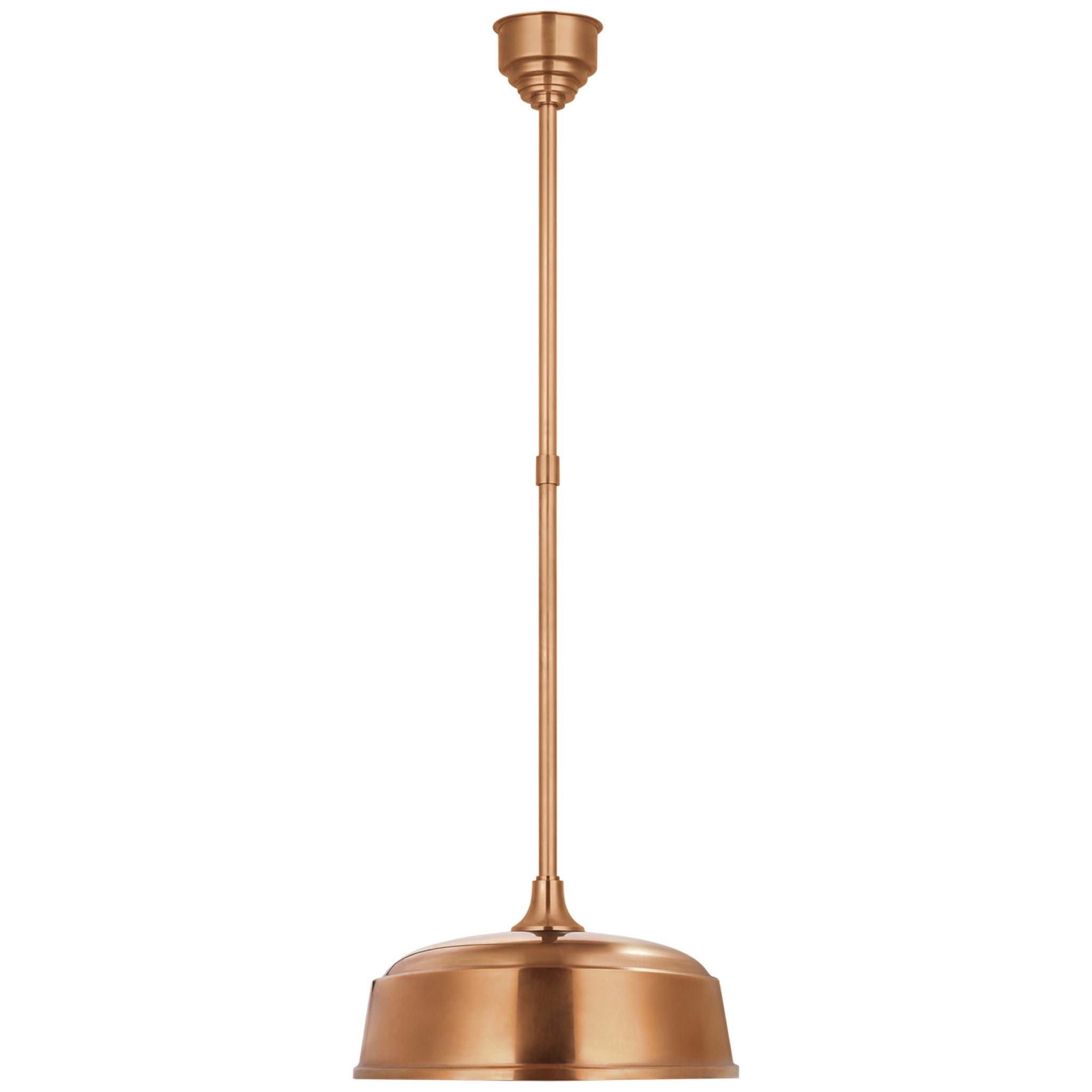 Thomas O'Brien Academy Pendant in Soft Copper with 16" Rockhouse Shade Outdoor Lighting W16"