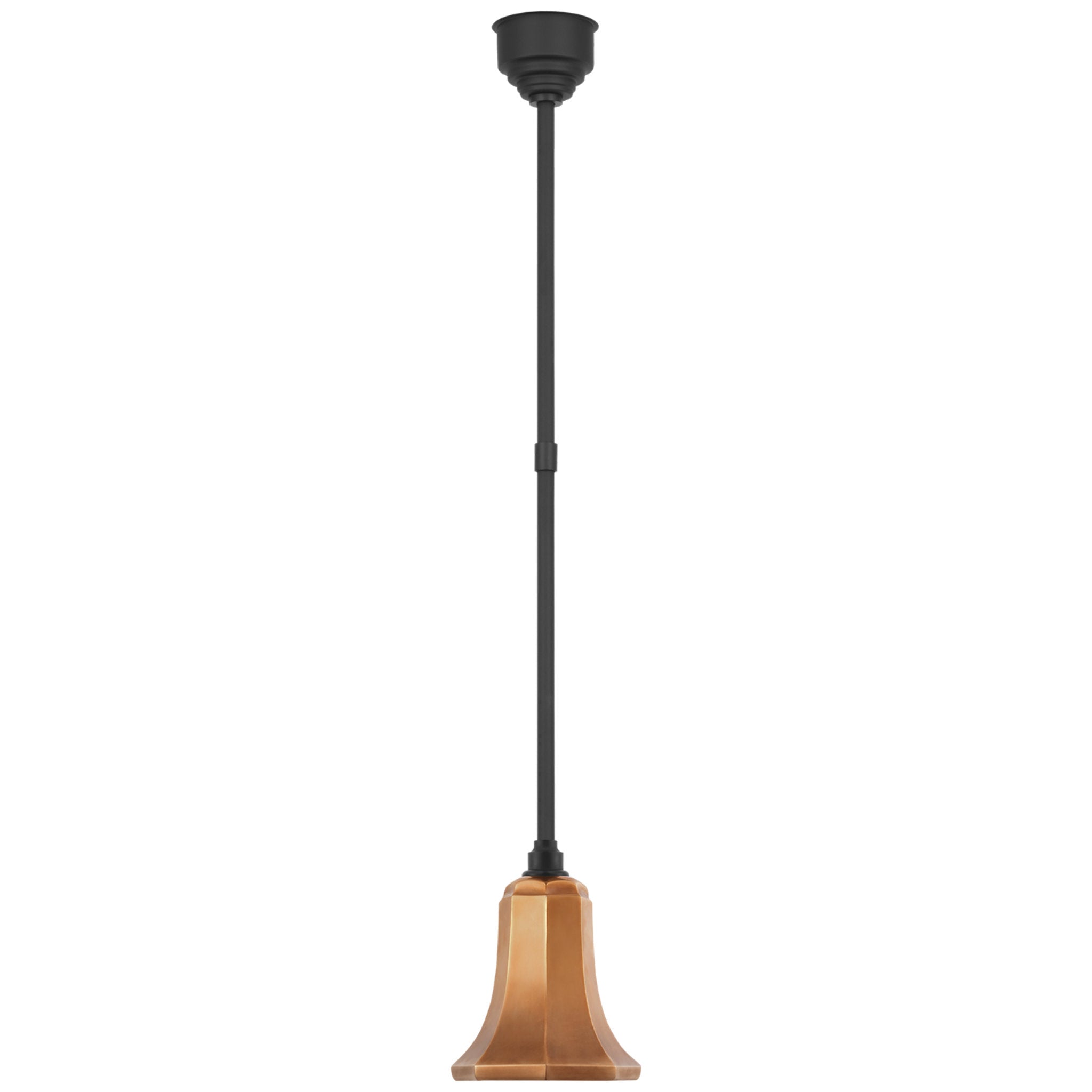 Thomas O'Brien Academy Pendant in Matte Black with 7.5" Soft Copper Savannah Shade Outdoor Lighting W7.5"