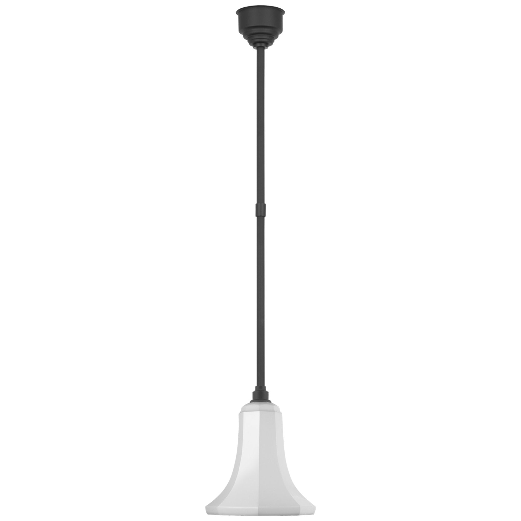 Thomas O'Brien Academy Pendant in Matte Black with 9.25" White Savannah Shade Outdoor Lighting W9.25"