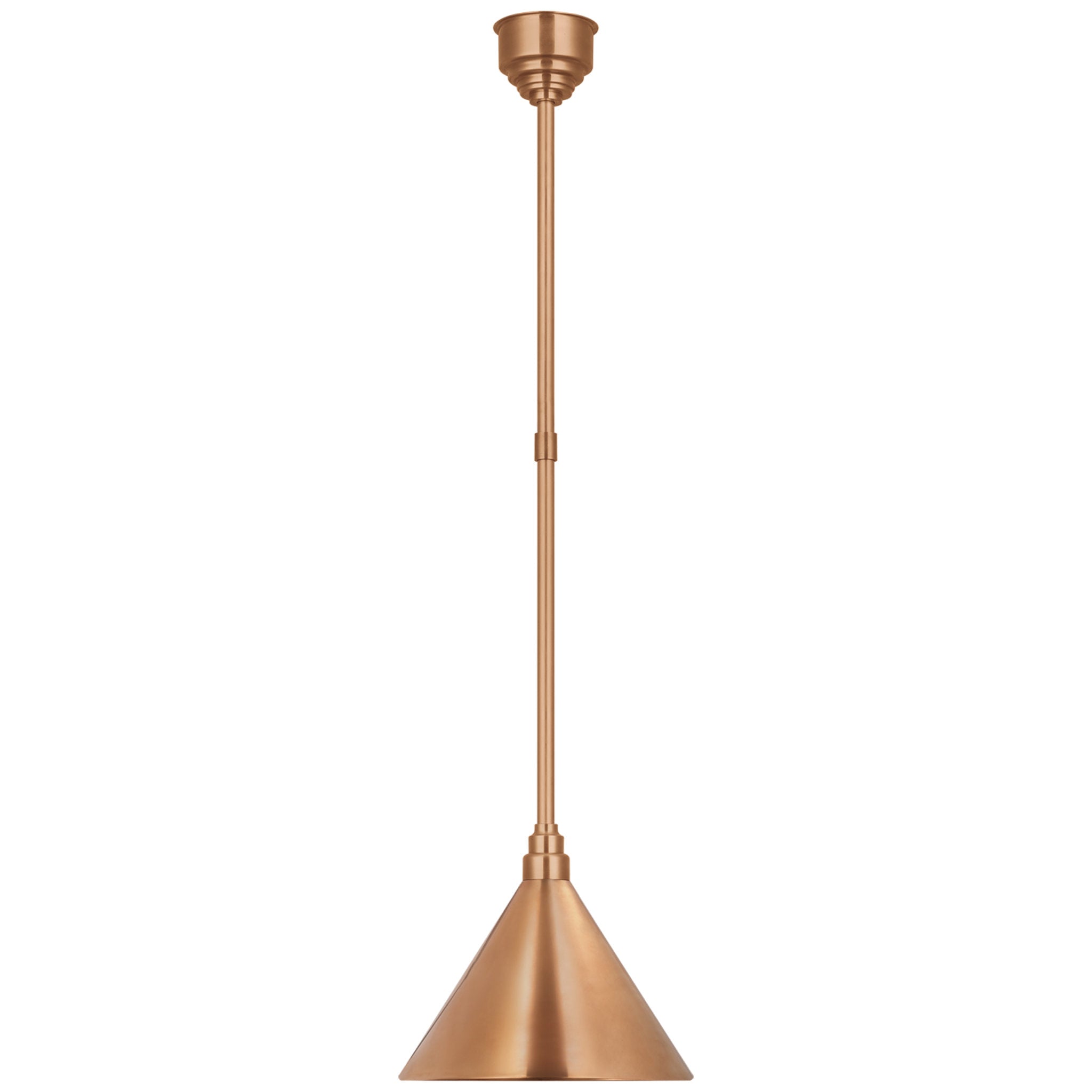 Thomas O'Brien Academy Pendant in Soft Copper with 12.5" Conical Savannah Shade Outdoor Lighting W12.5"