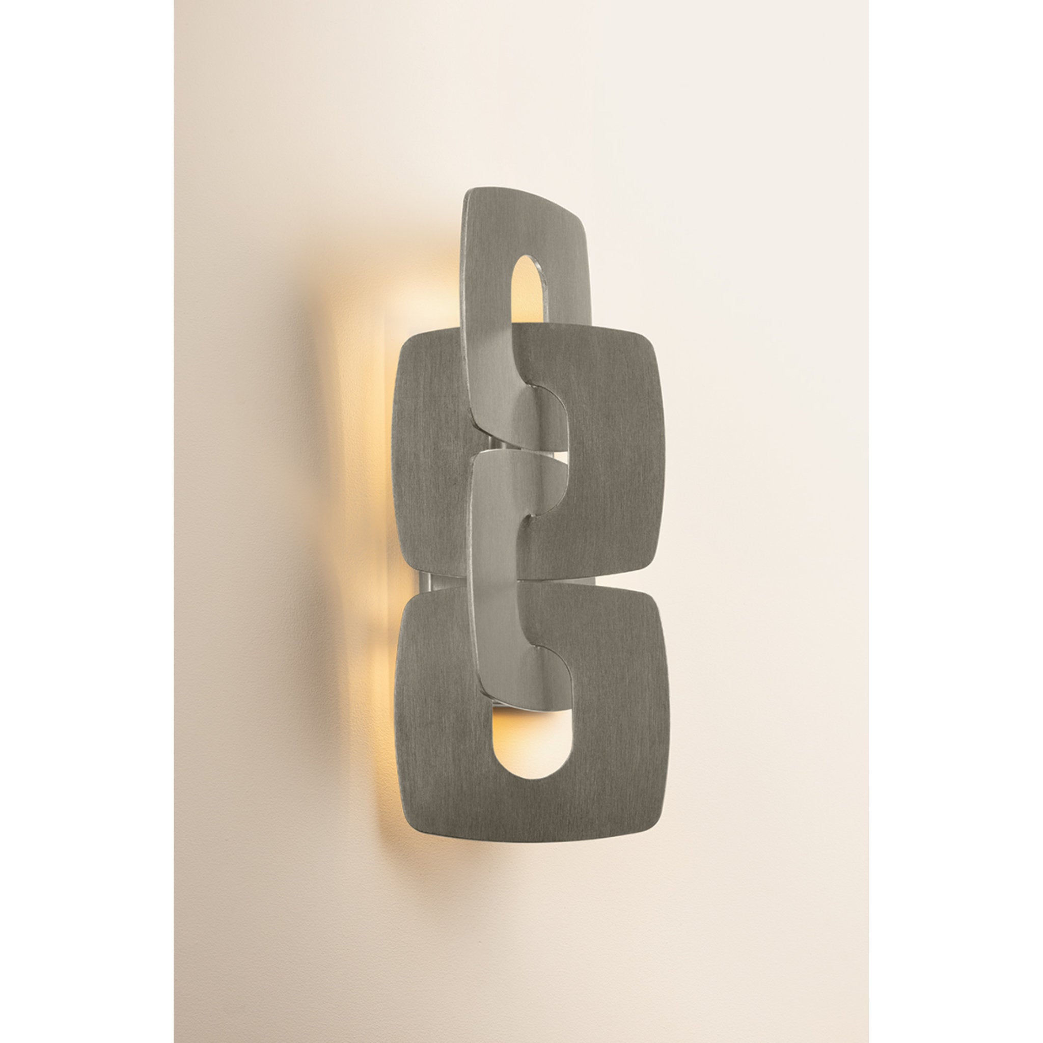 Trentino 2-Light Wall Sconce in Stria Silver Leaf 7.25W x 20H