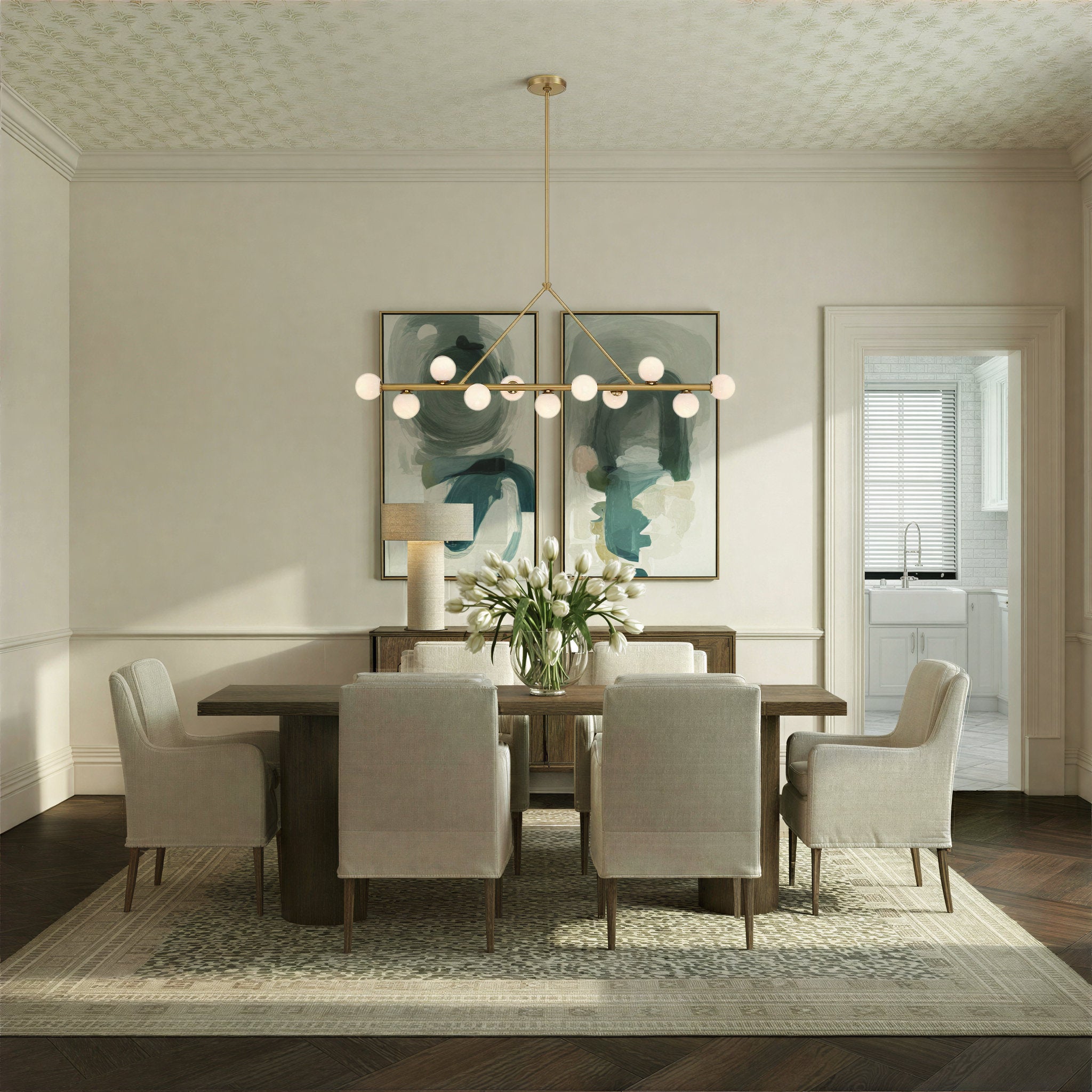 Terrell 46.5'' LED Luxe Gold Linear Chandelier Gold 46.5"W x 17"H x 7.75"D