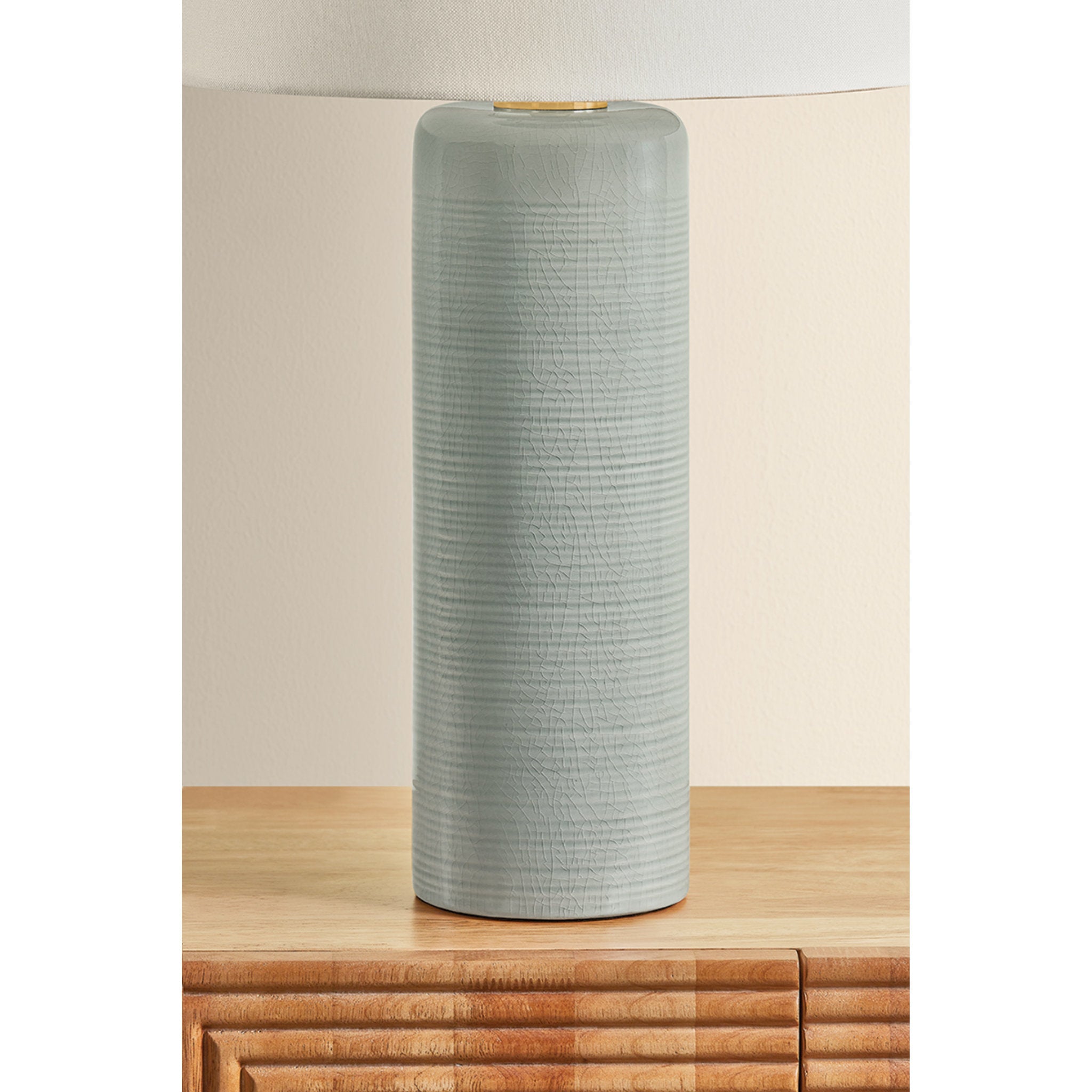 Tuva 1-Light Table Lamp in Aged Brass 14W x 24.5H