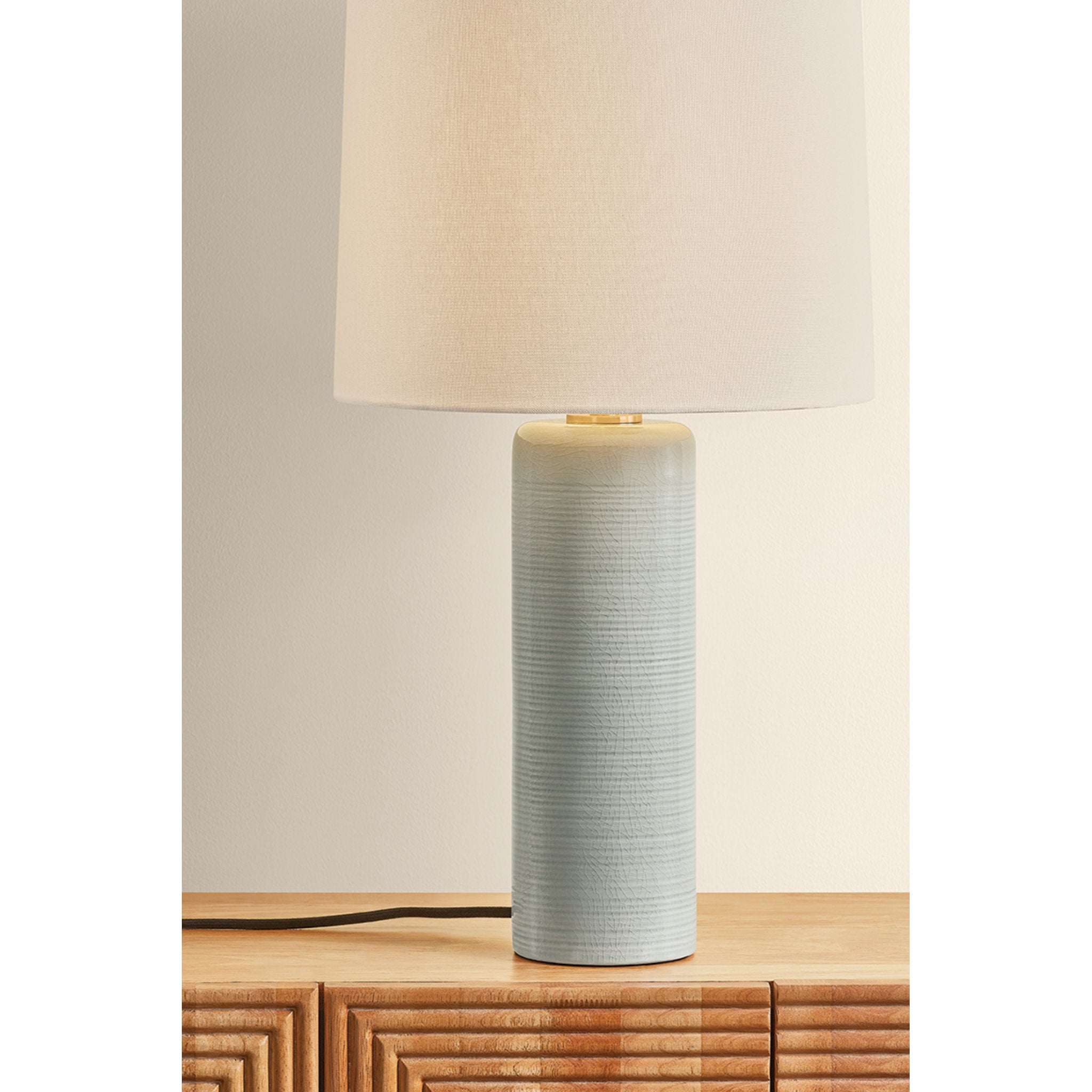 Tuva 1-Light Table Lamp in Aged Brass 14W x 24.5H