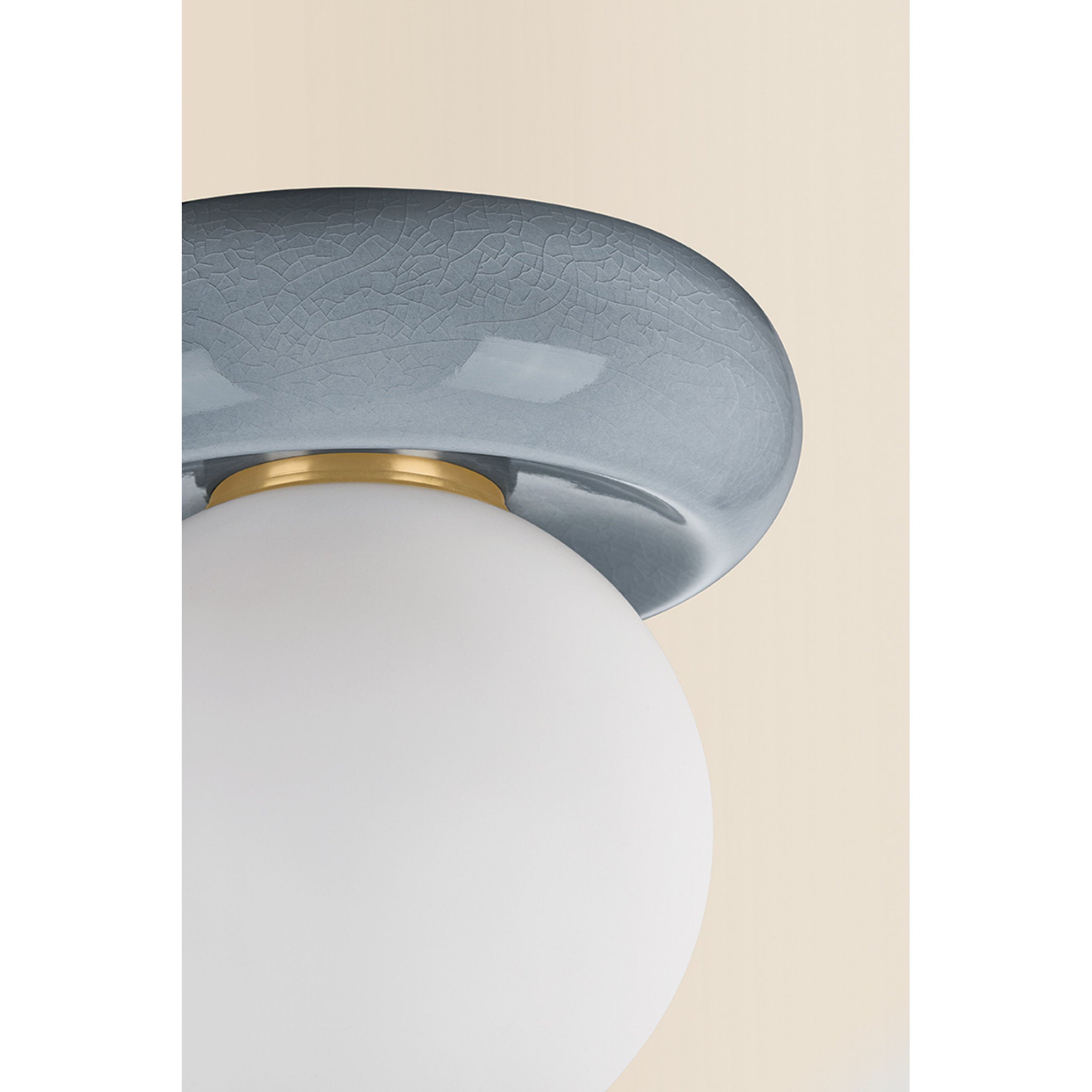 Tyra 1-Light Flush Mount in Aged Brass 8.75W x 6H