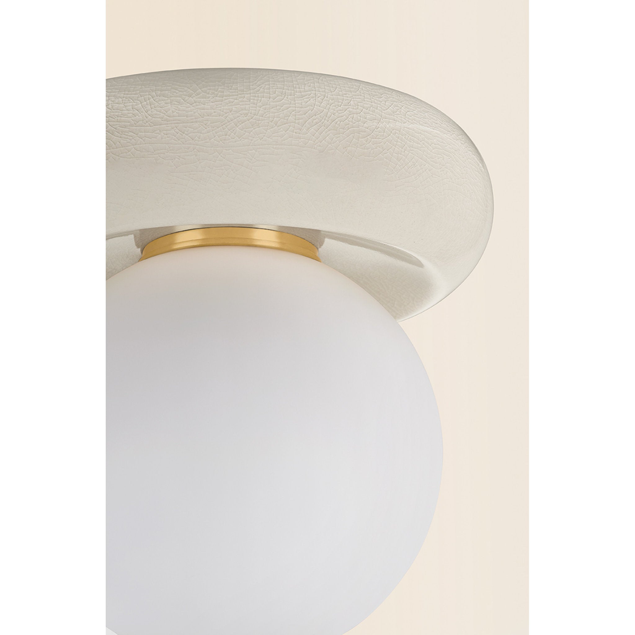 Tyra 1-Light Flush Mount in Aged Brass 8.75W x 9H