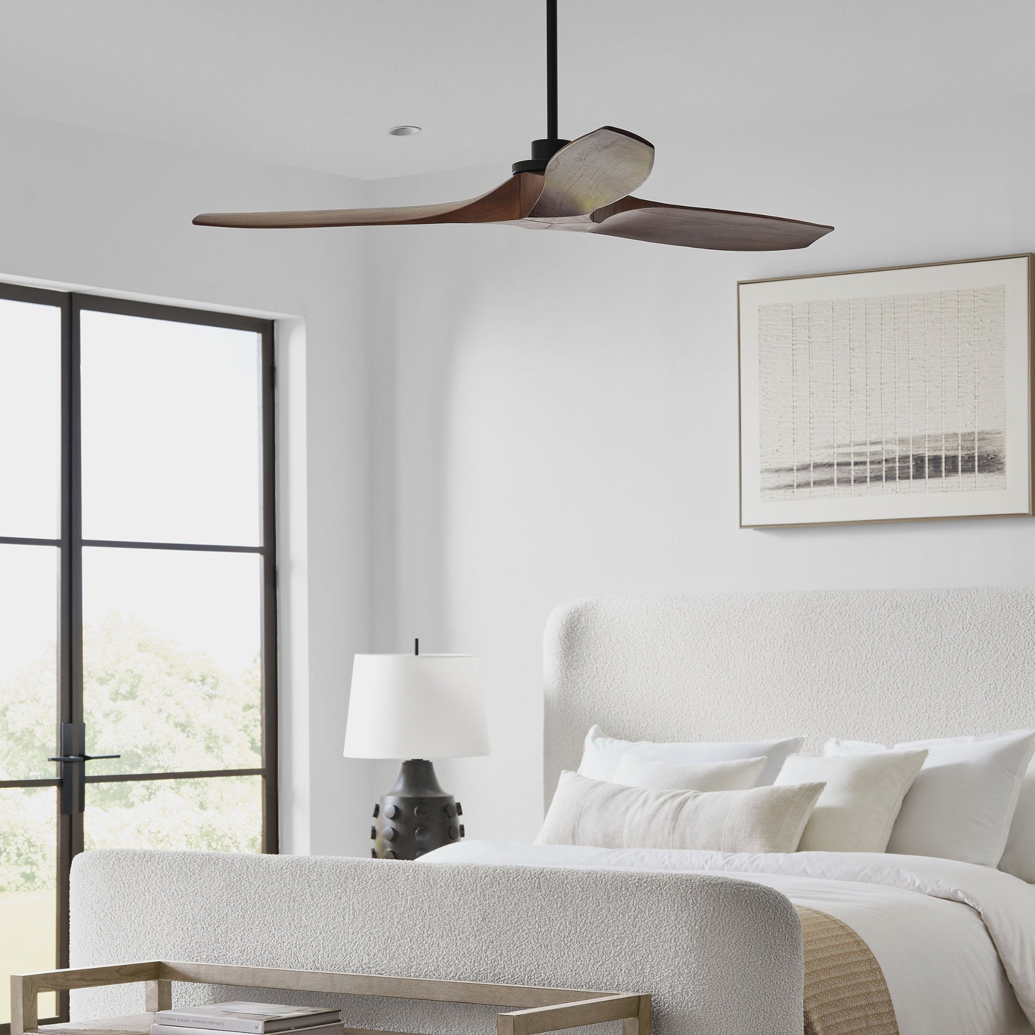 Sean Lavin Collins 60" Ceiling Fan  in Midnight Black  w/ Dark Walnut Blade D:60'' H:12 1/2''