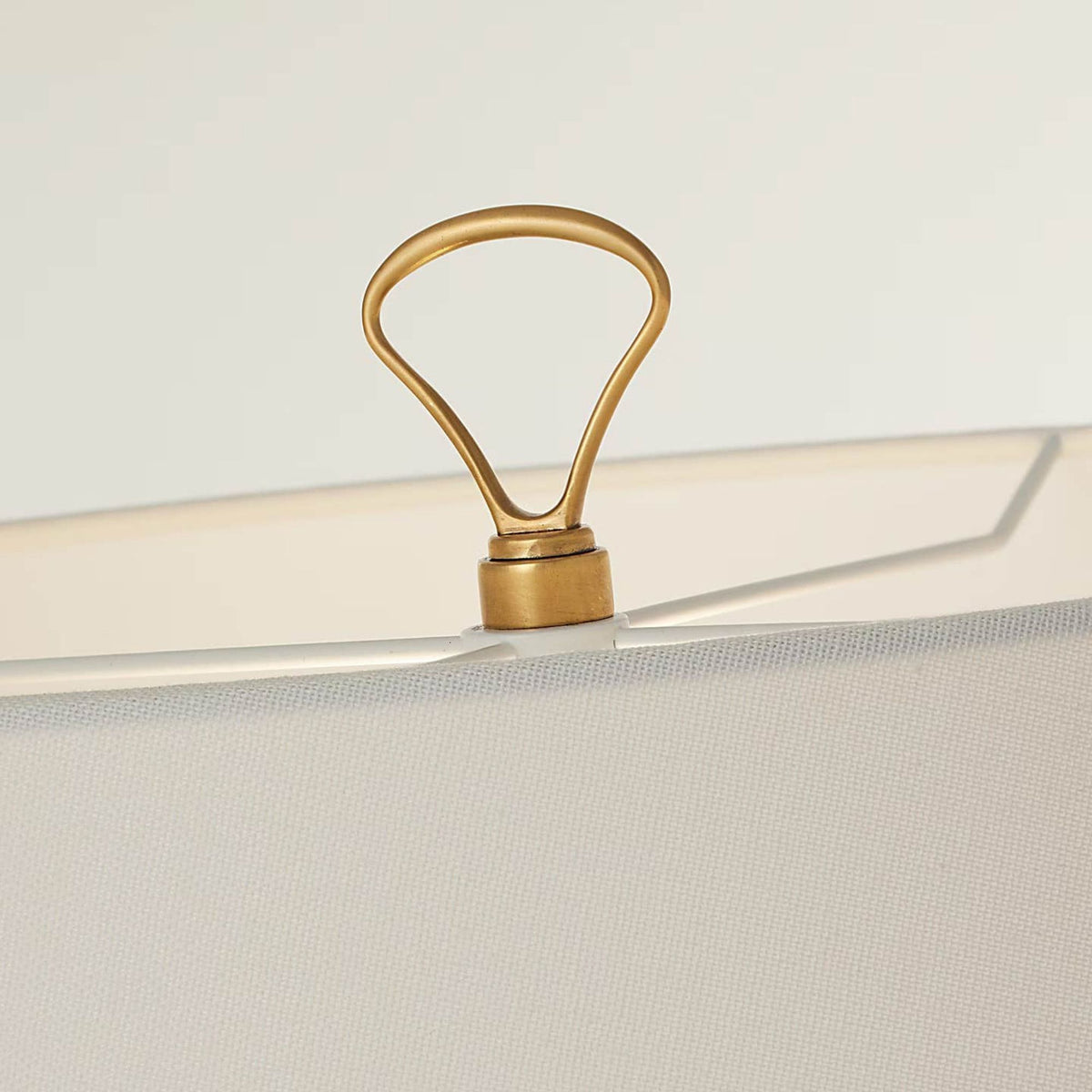 Amber Lewis Griffin Large Floor Lamp in Hand-Rubbed Antique Brass and Saddle Leather with Linen Shade W19.5" x H62.5"