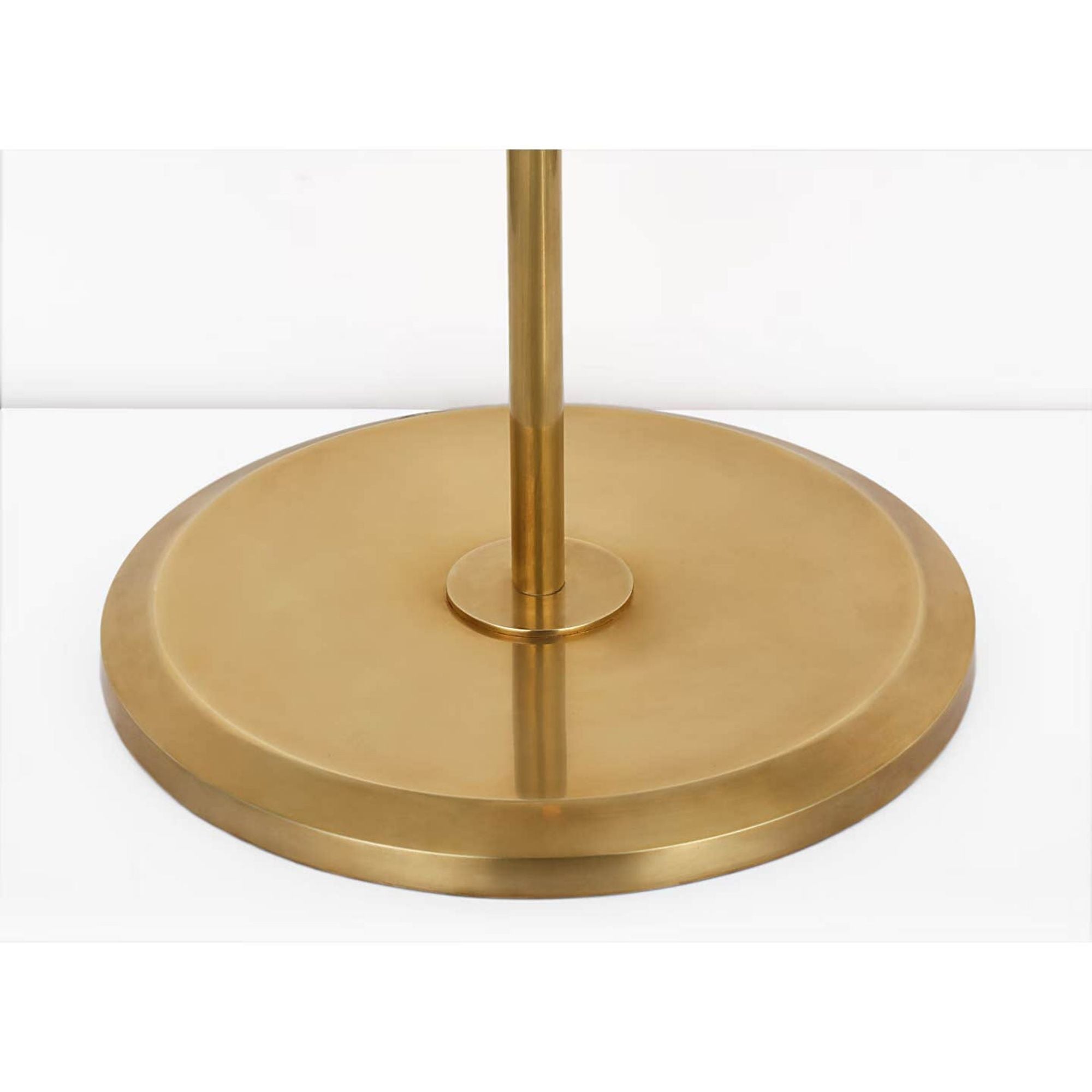 Amber Lewis Dume Large Arched Floor Lamp in Hand-Rubbed Antique Brass with Silk Pleated Shade W18" x H63" x E26"