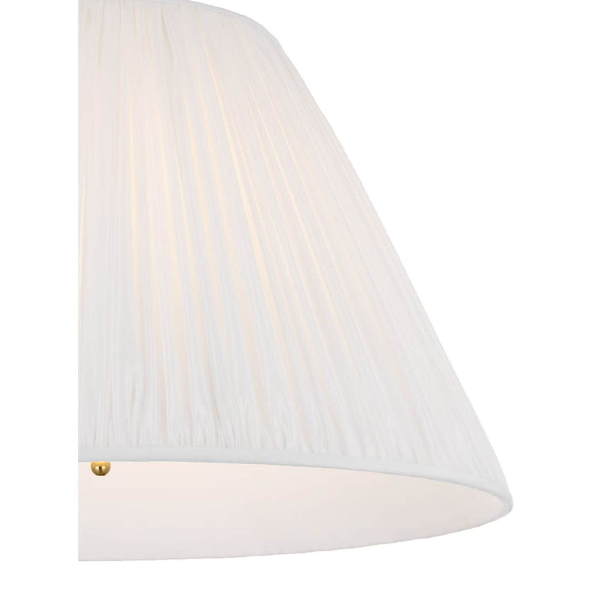 Amber Lewis Dume Large Arched Floor Lamp in Hand-Rubbed Antique Brass with Silk Pleated Shade W18" x H63" x E26"