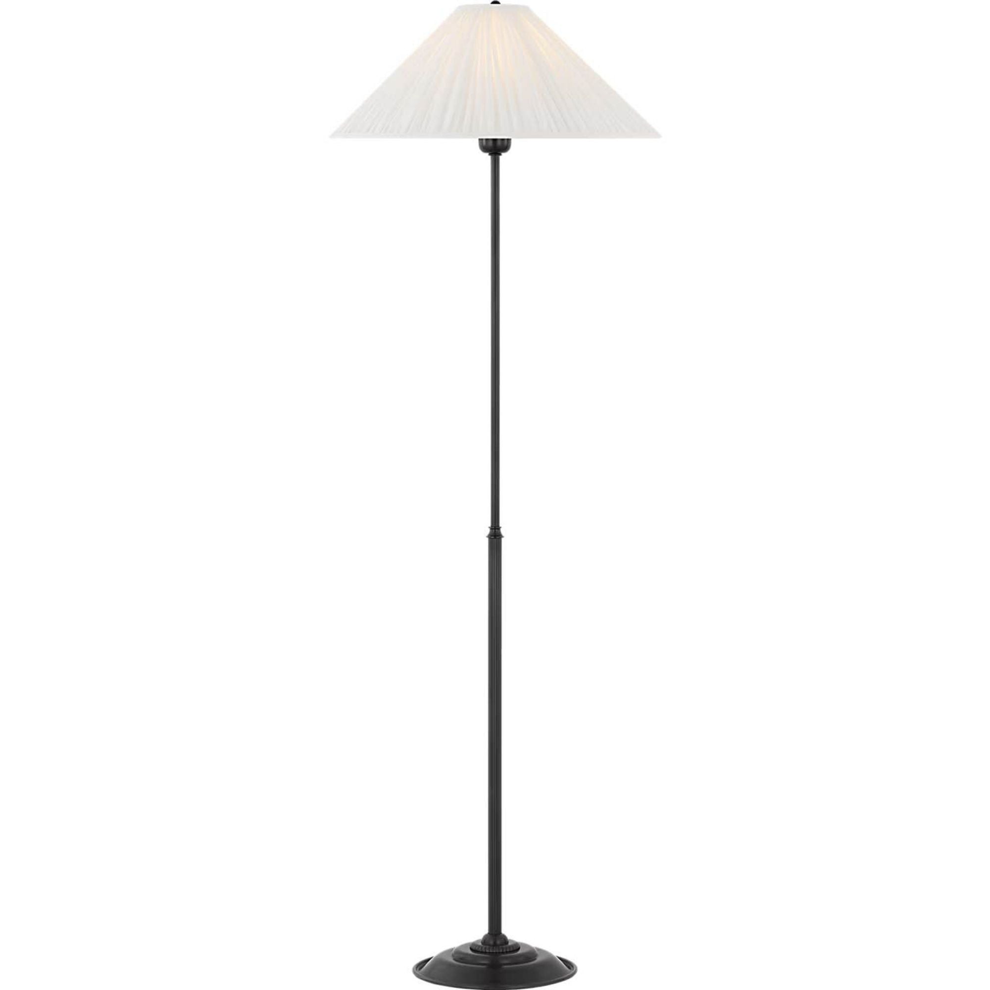 Amber Lewis Soren 53" Floor Lamp in Bronze with Silk Pleated Shade W18" x H53.5"