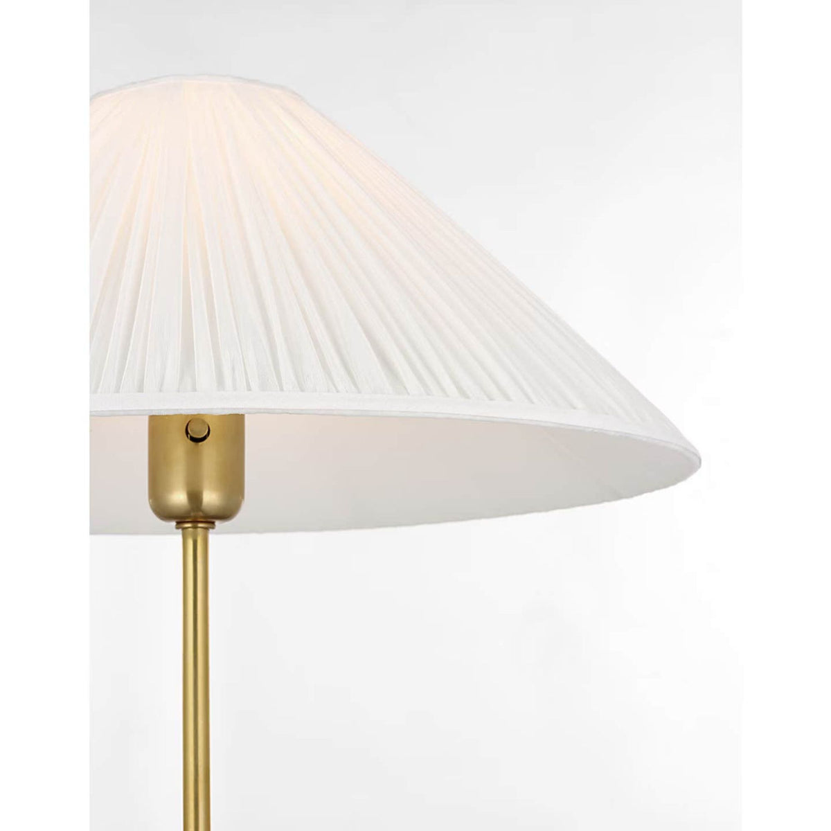 Amber Lewis Soren 53" Floor Lamp in Hand-Rubbed Antique Brass with Silk Pleated Shade W18" x H53.5"